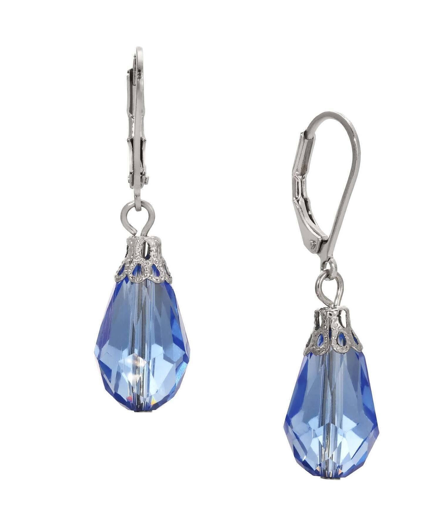 1928 Jewelry Teardrop Crystal Bead Allure Drop Earrings