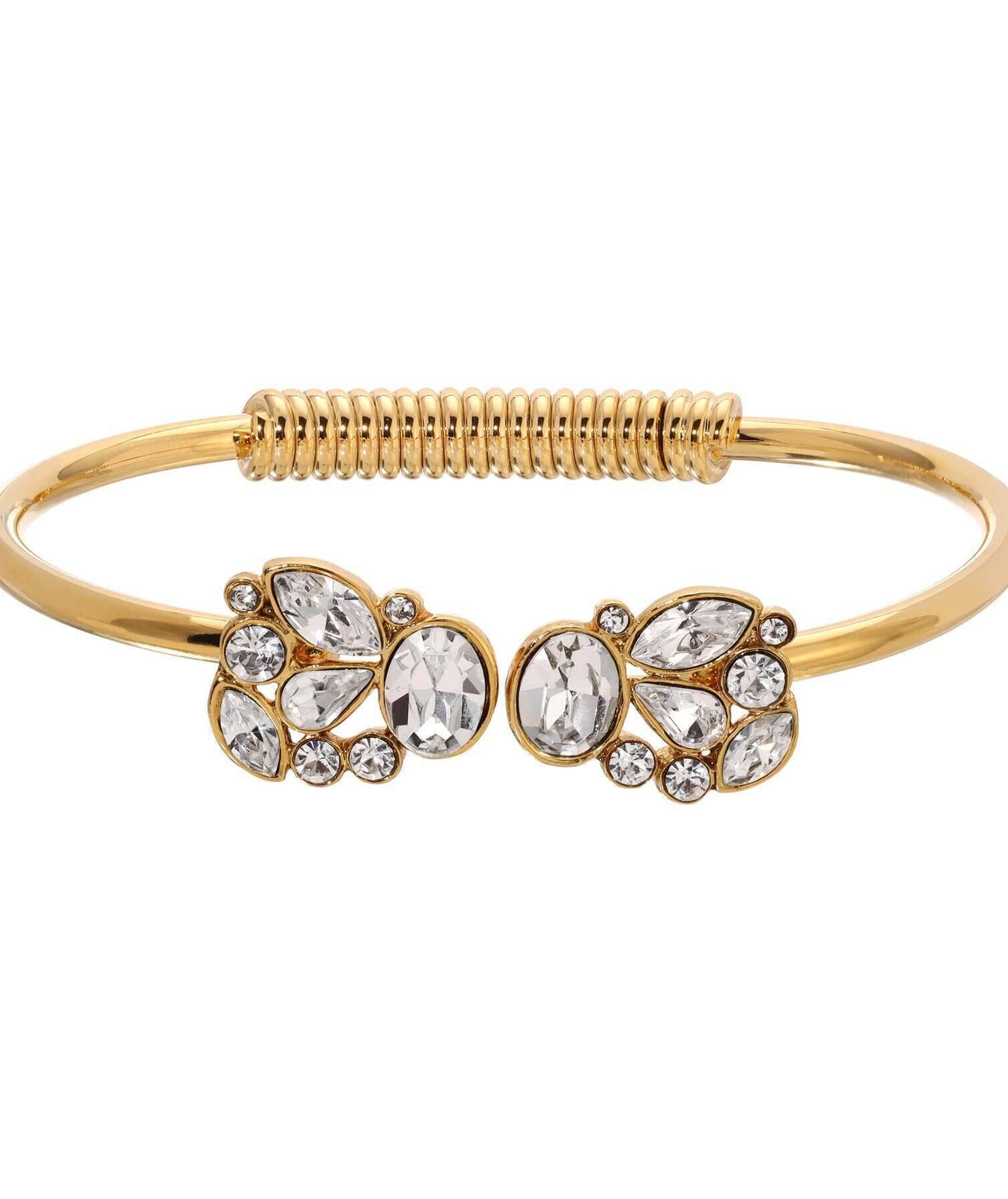 1928 Jewelry Majestic Alluring Crystal Spring Cuff Bracelet