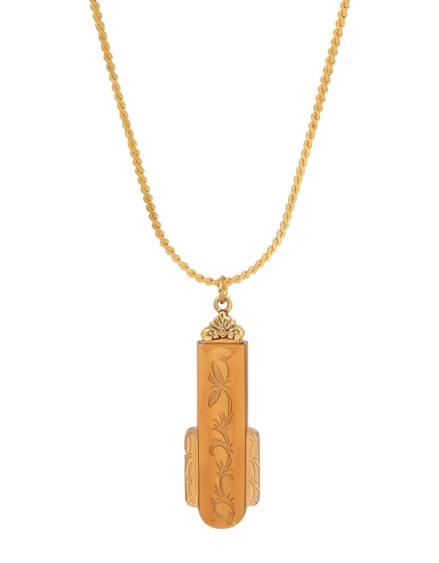 1928 Jewelry Della Vite Glass Pendant Necklace 15" + 3" Extension