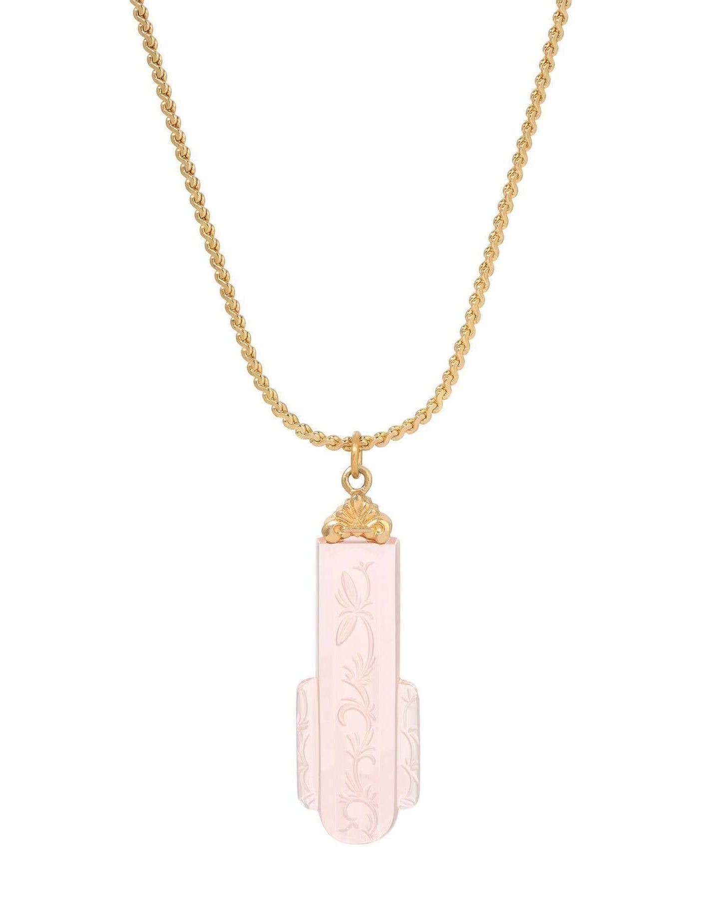 1928 Jewelry Della Vite Glass Pendant Necklace 15" + 3" Extension