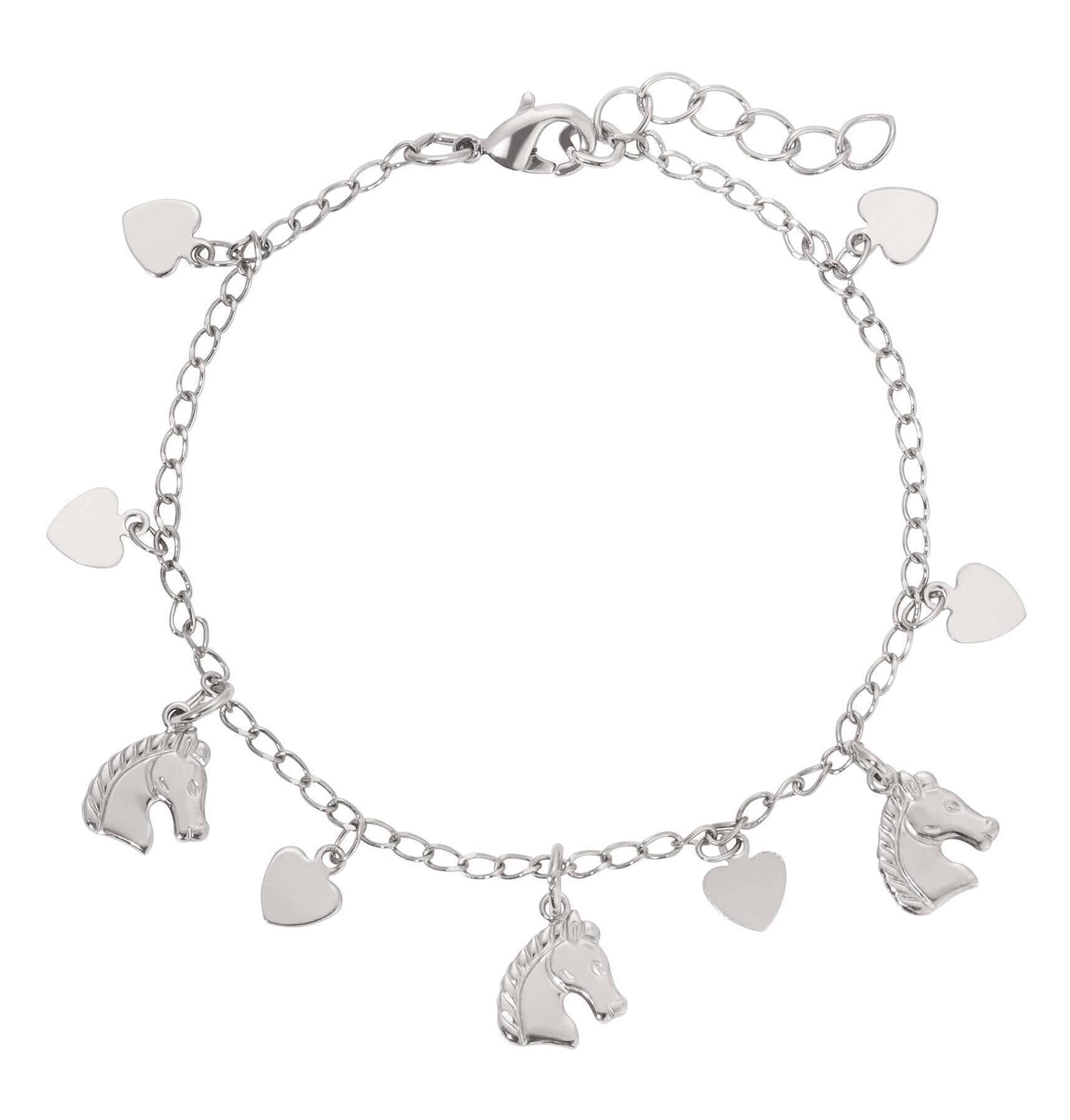 1928 Jewelry Equine & Heart Charms Bracelet