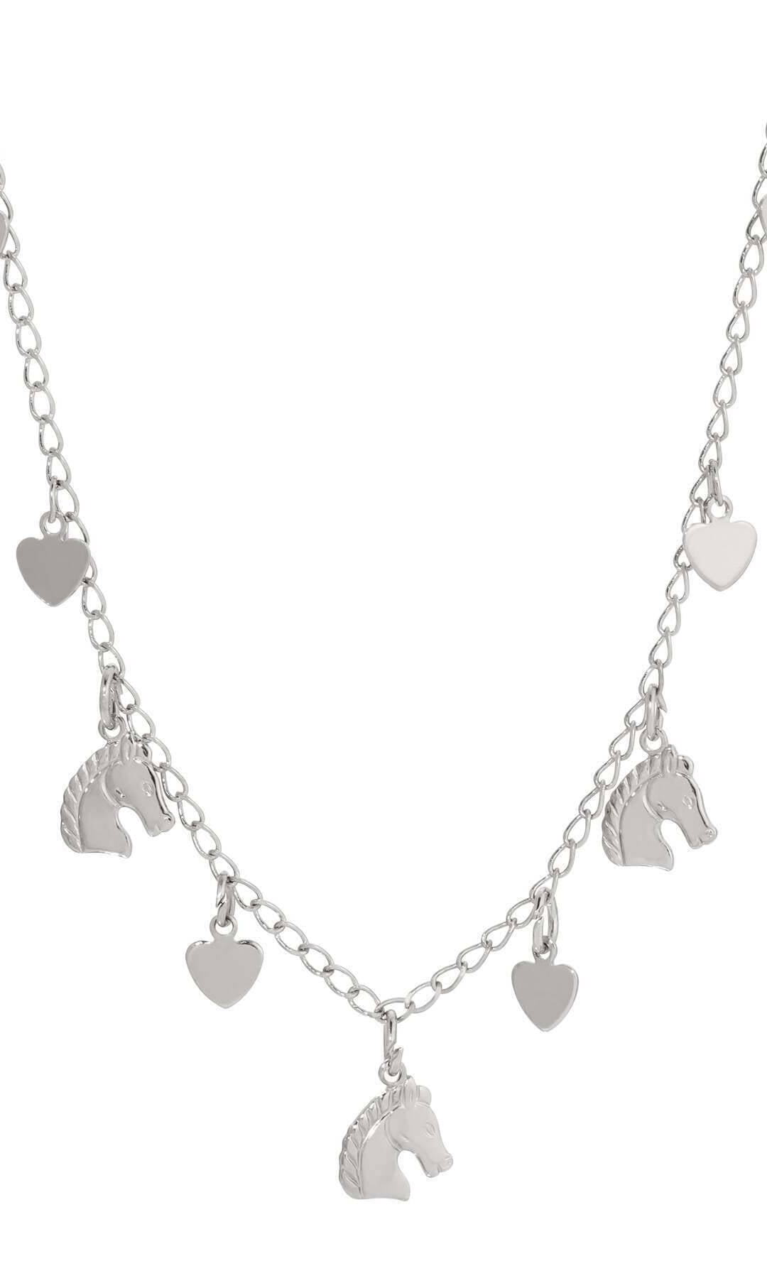 1928 Jewelry Equine & Heart Charms Necklace 16"