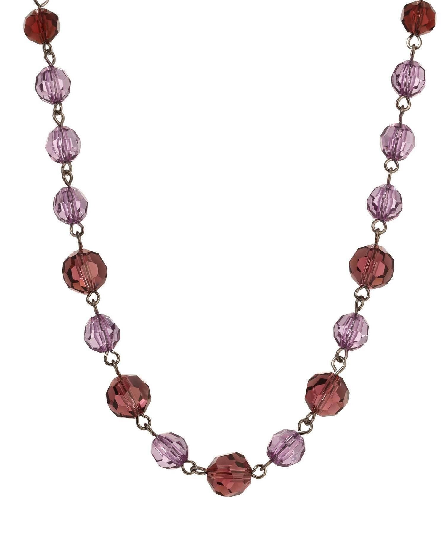 1928 Jewelry Multicolor Beaded Link Chain Necklace 18"L