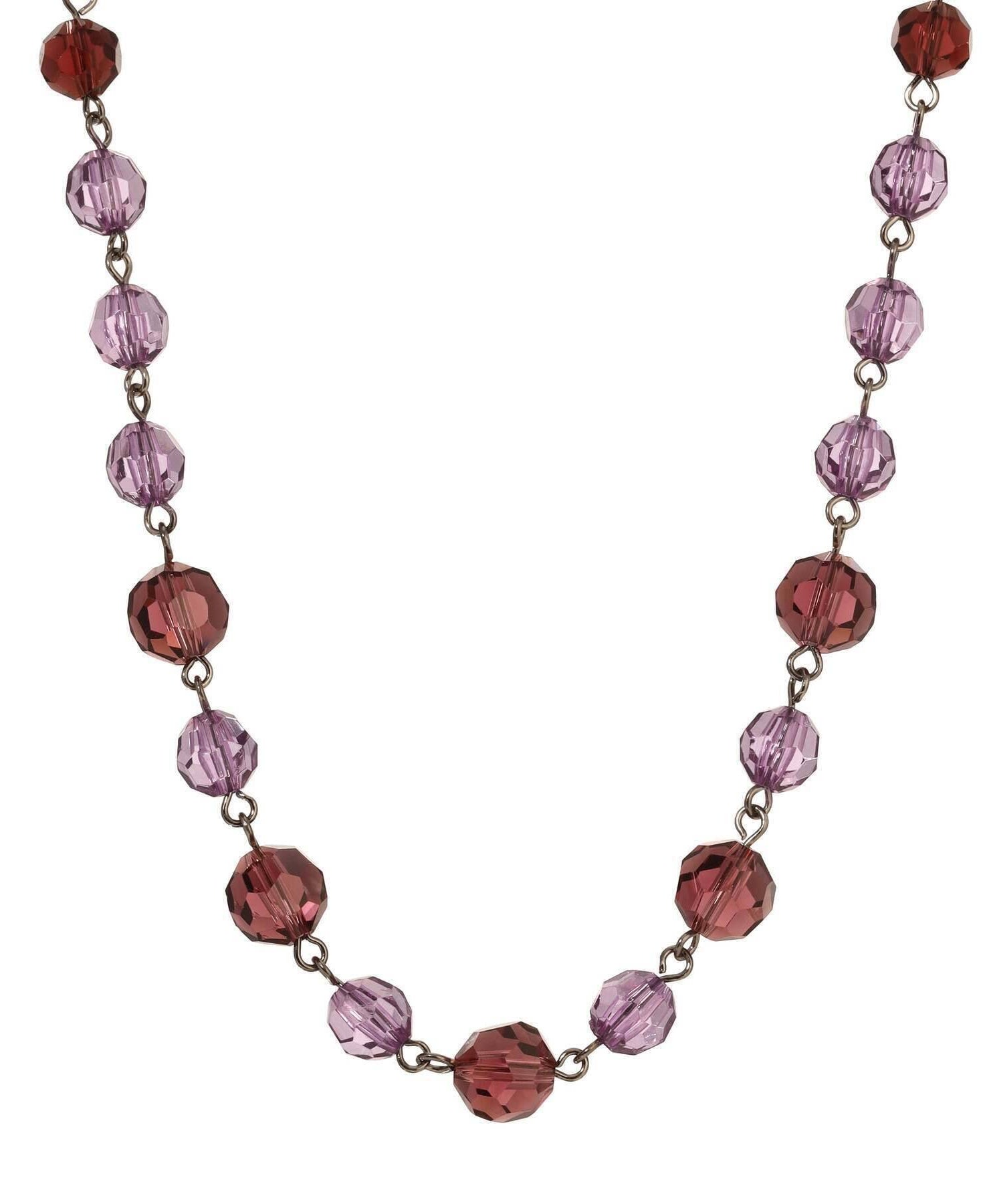 1928 Jewelry Multicolor Beaded Link Chain Necklace 18"L