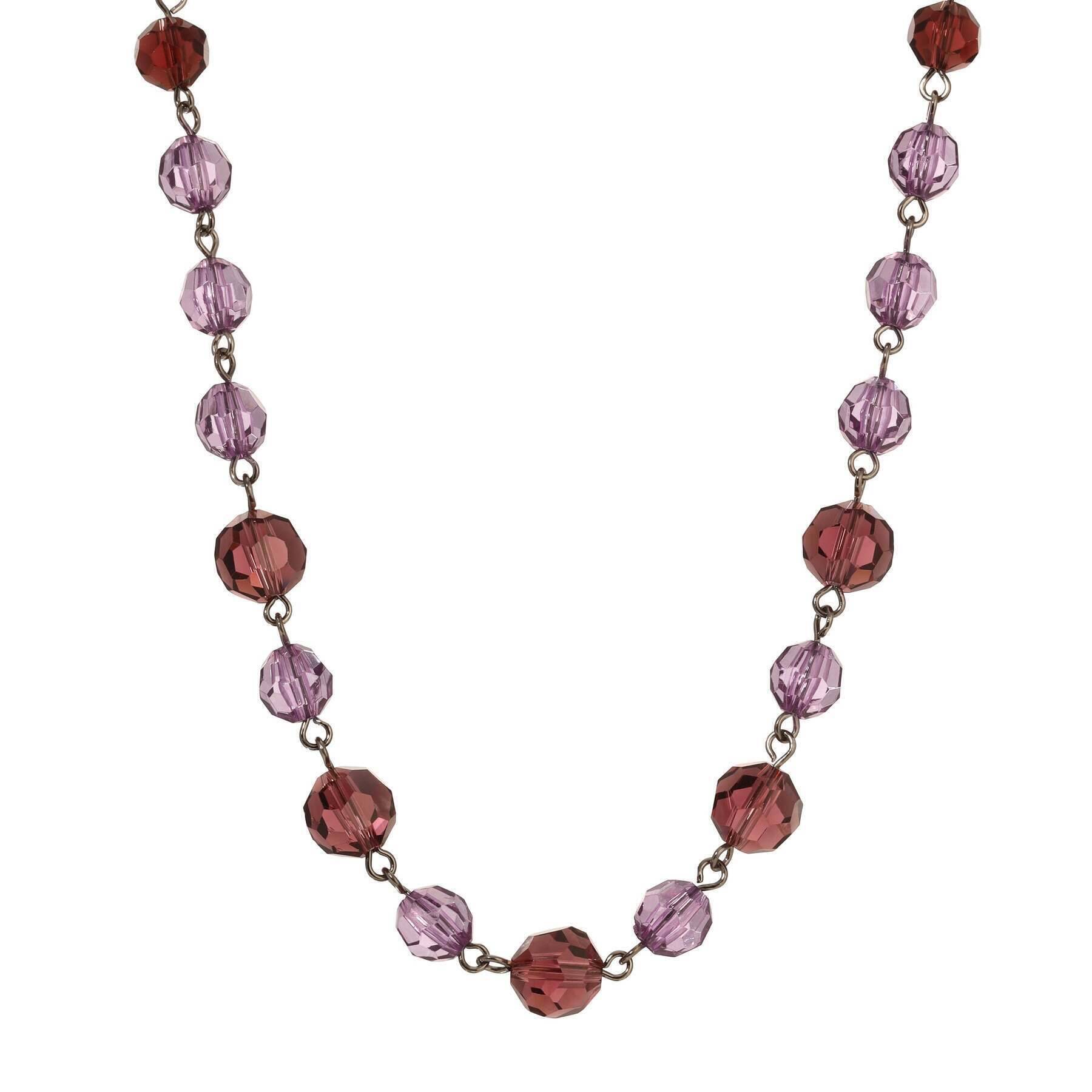 1928 Jewelry Multicolor Beaded Link Chain Necklace 18"L