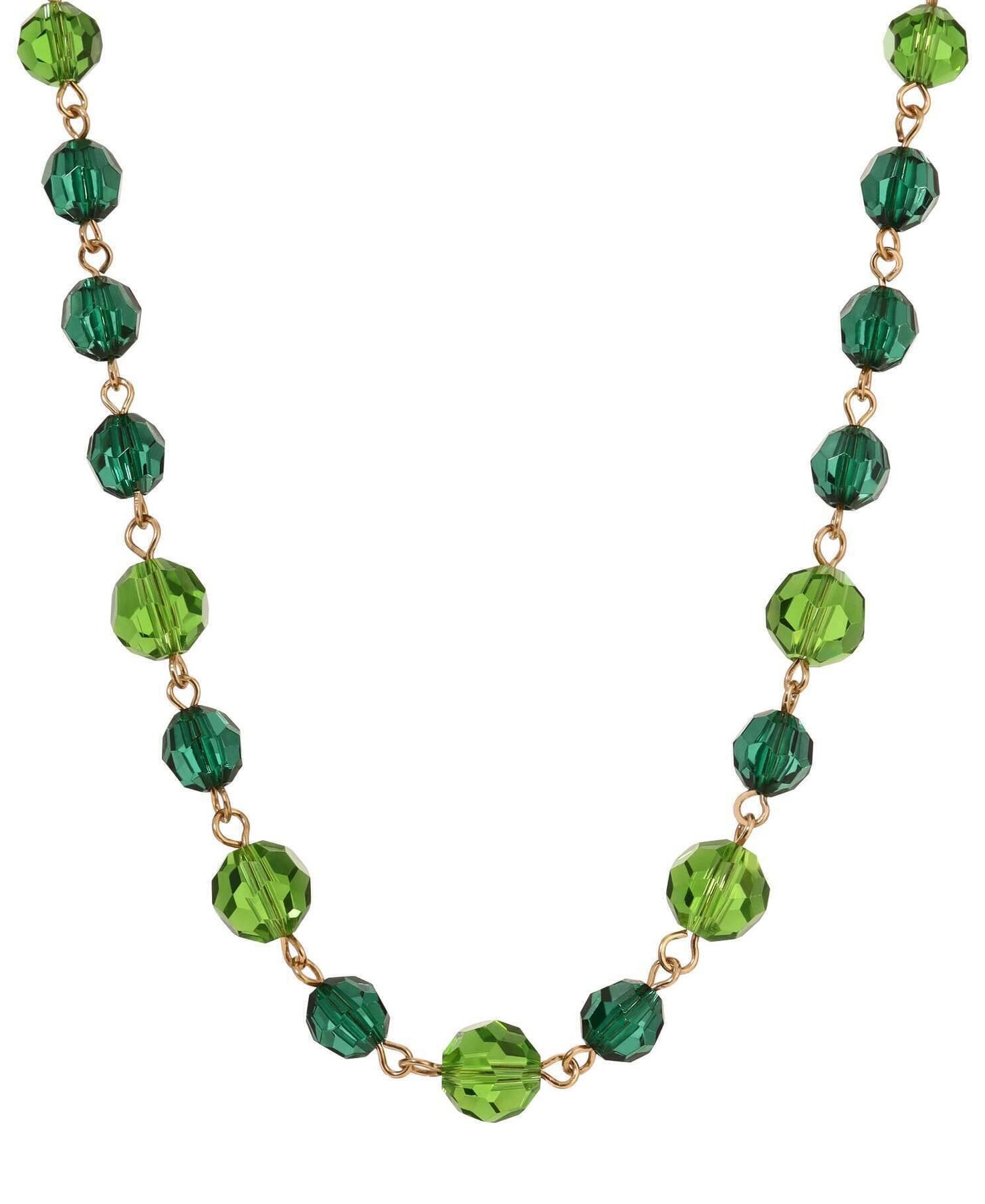 1928 Jewelry Multicolor Beaded Link Chain Necklace 18"L