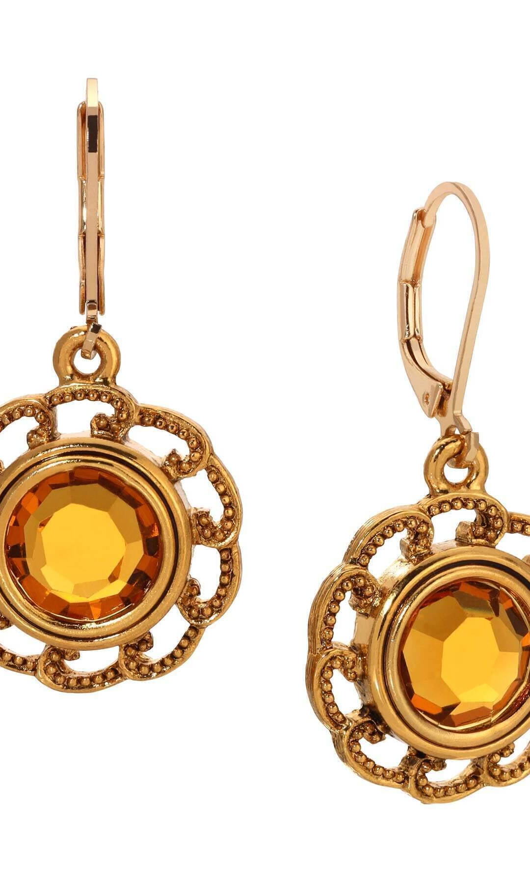 1928 Jewelry Round Austrian Crystal Drop Earring