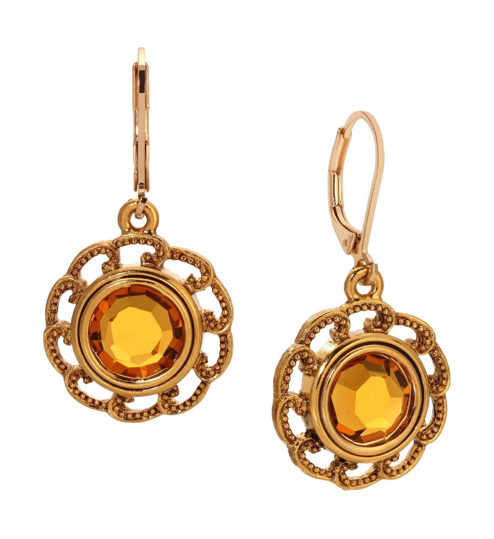 1928 Jewelry Round Austrian Crystal Drop Earring