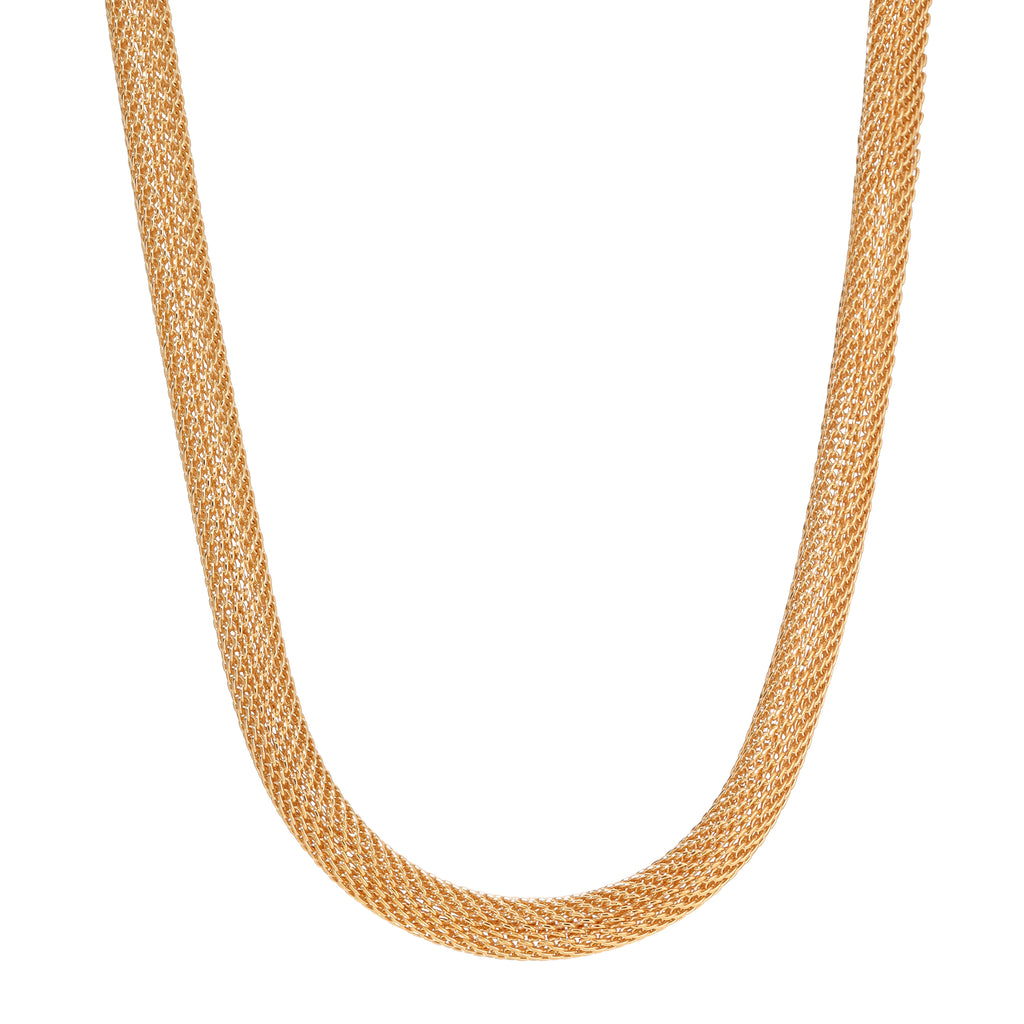 Gold 1928 Jewelry 8mm Round Mesh Tube Chain
