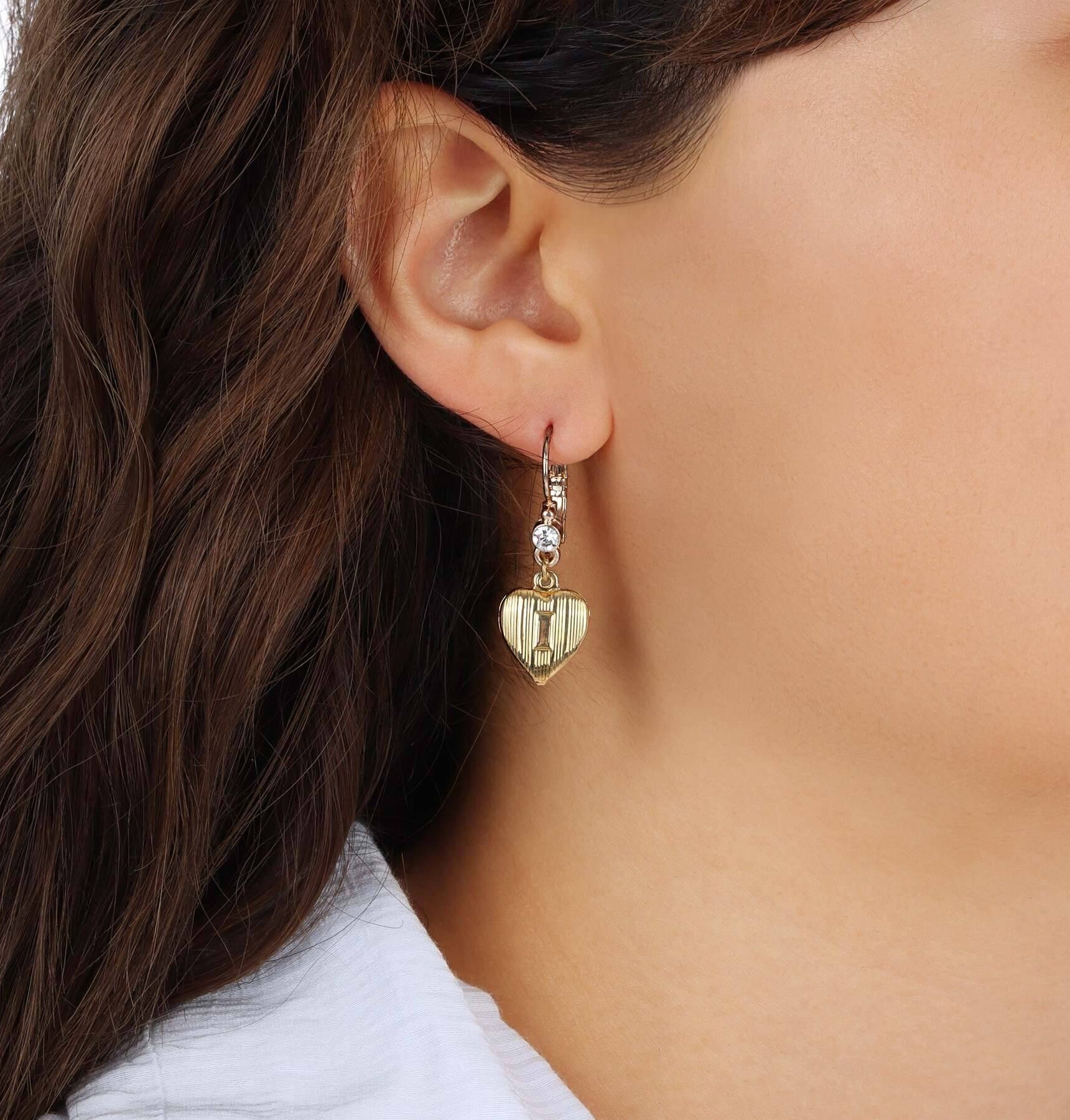 1928 Jewelry Crystal & Classic Heart Drop Earrings