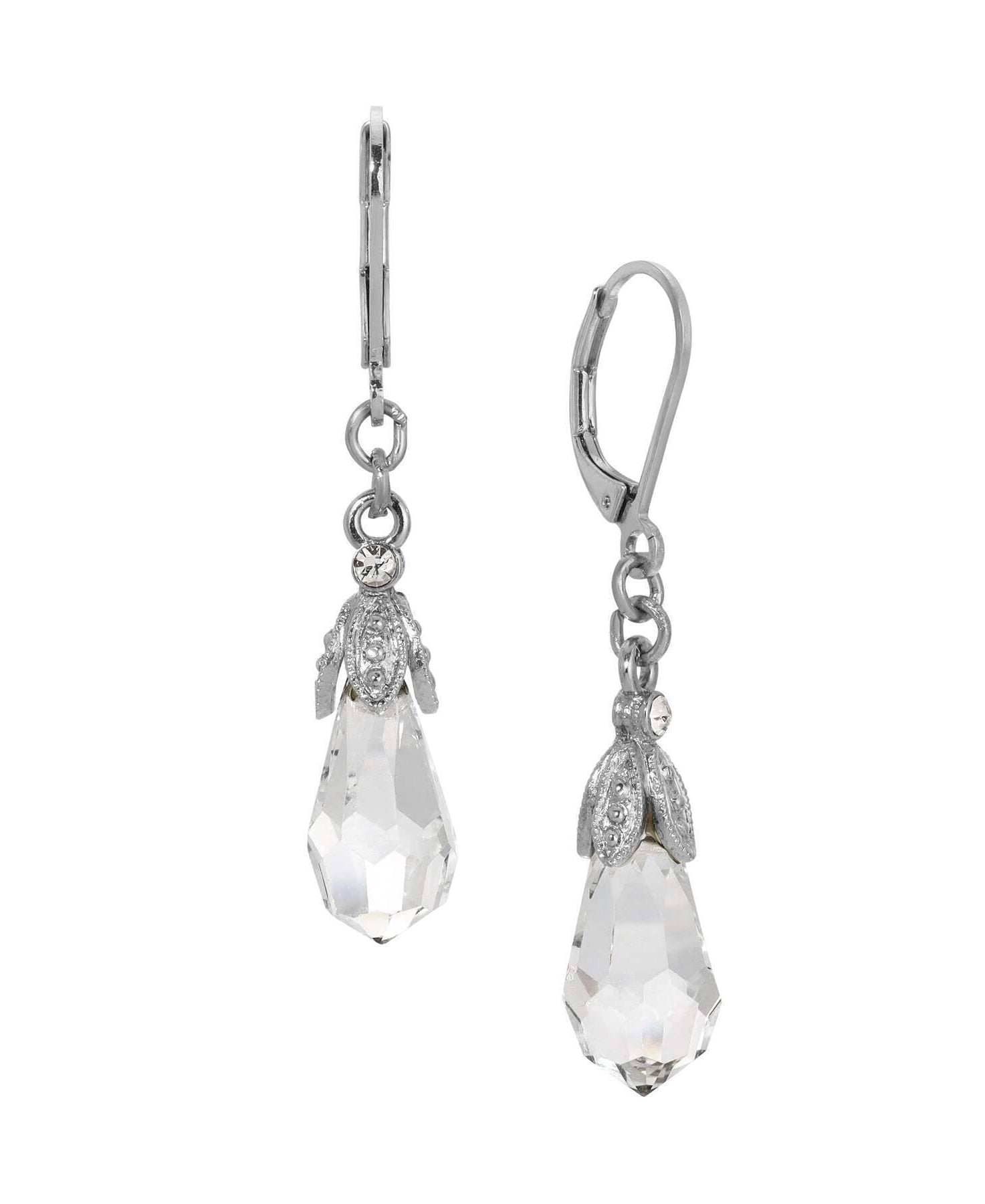 1928 Jewelry Euro Classico Crystal Teardrop Earrings