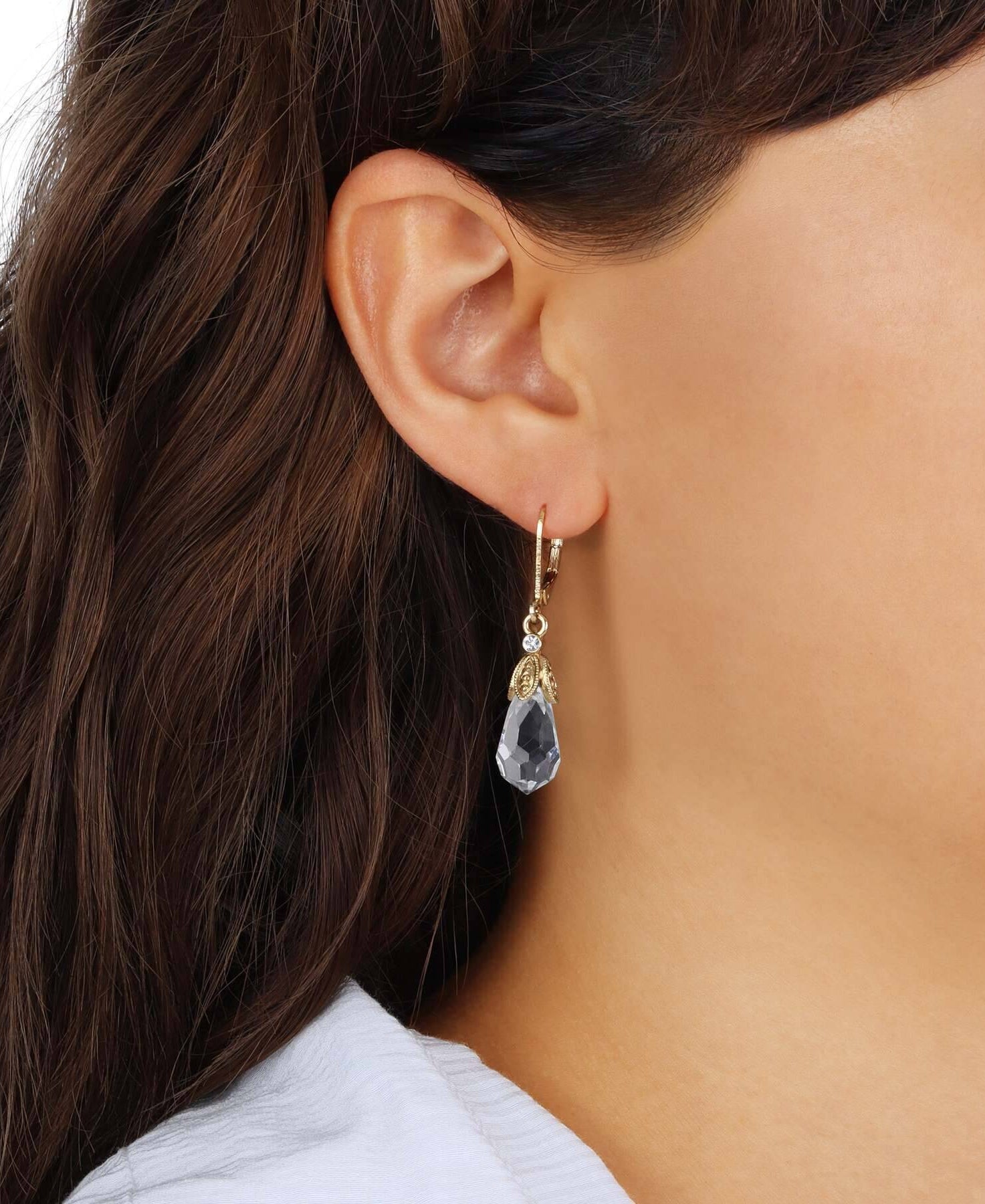 1928 Jewelry Euro Classico Crystal Teardrop Earrings