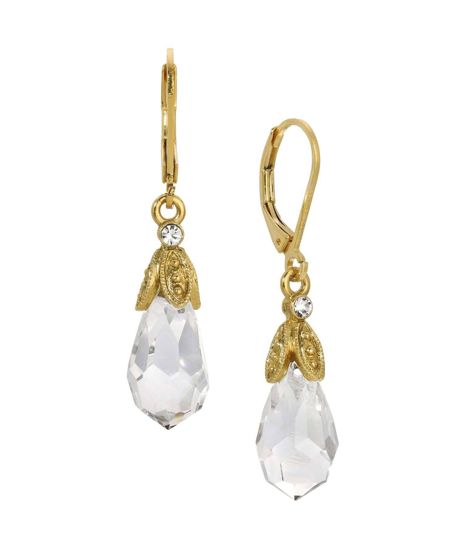 1928 Jewelry Euro Classico Crystal Teardrop Earrings
