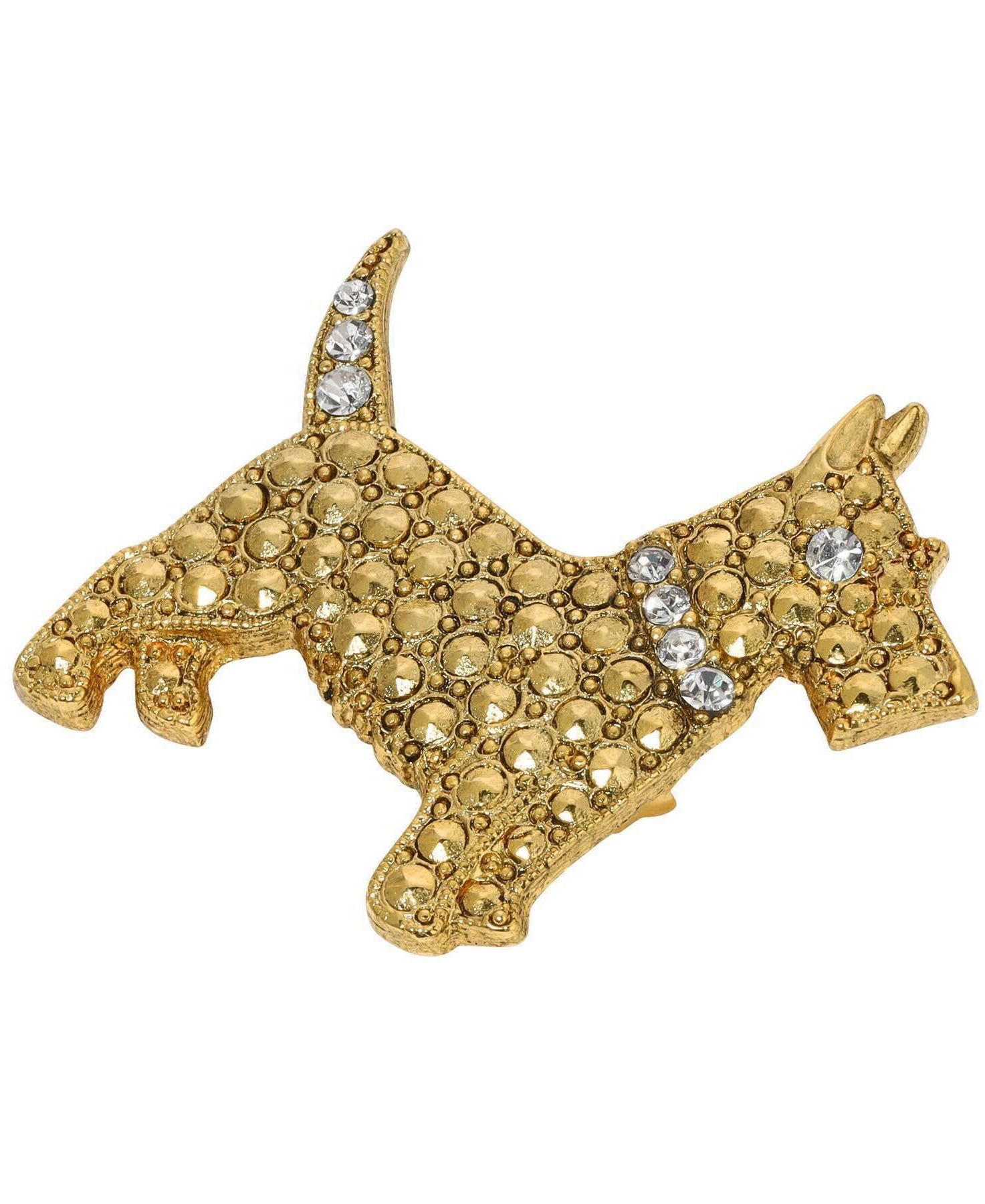 1928 Jewelry Deco Crystal Scottish Terrier Pin