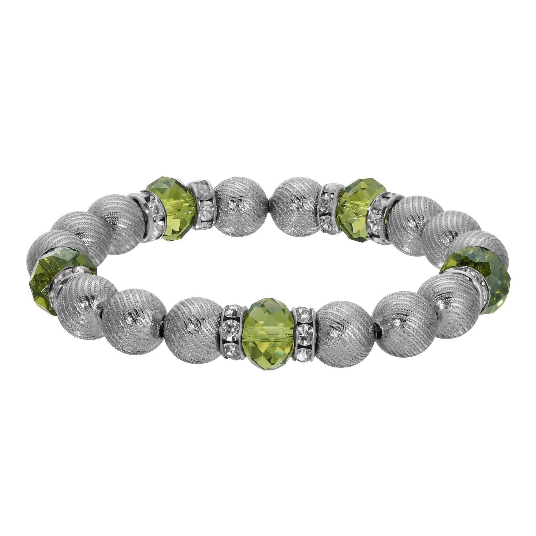 1928 Jewelry Swirl Bead & Crystal Stretch Bracelet