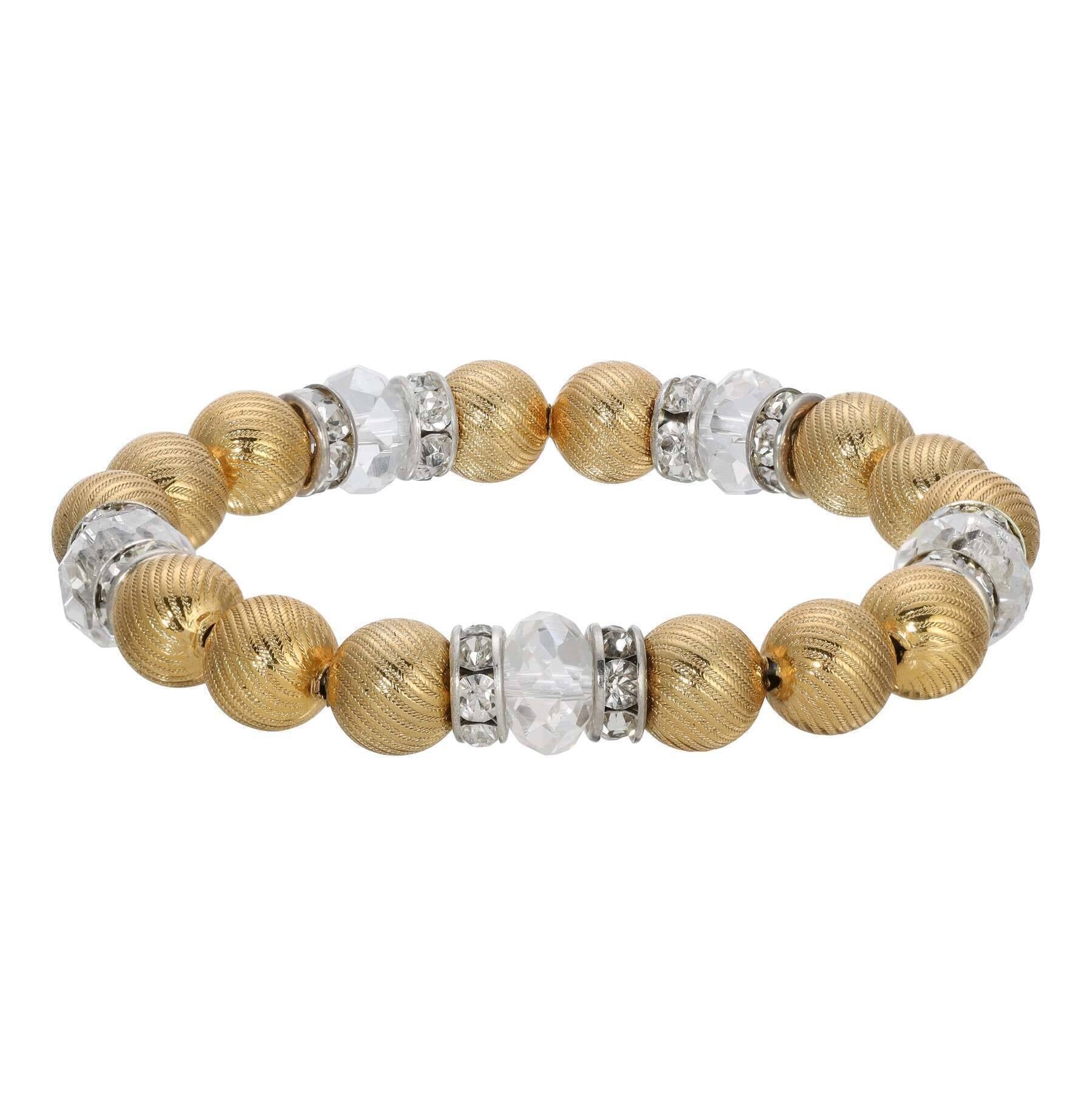 1928 Jewelry Swirl Bead & Crystal Stretch Bracelet