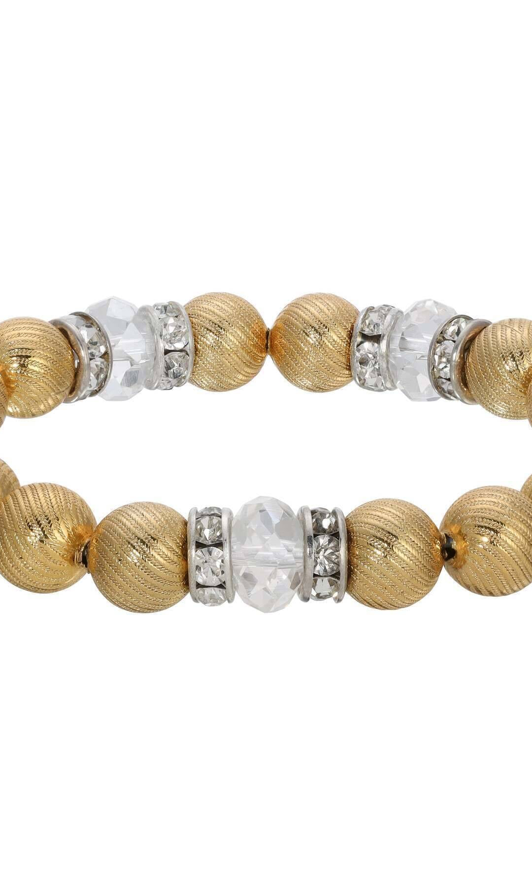 1928 Jewelry Swirl Bead & Crystal Stretch Bracelet