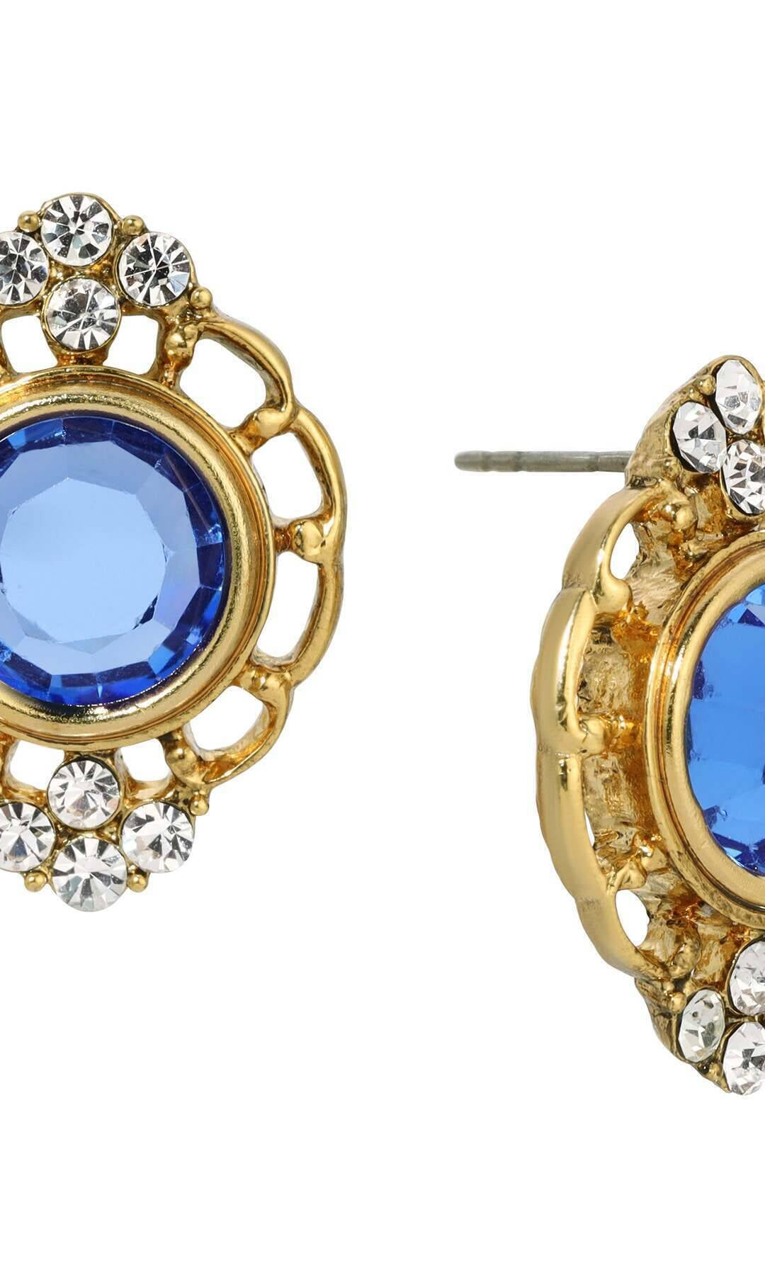 1928 Jewelry Sumptuous European Channel & Clear Crystal Post Drop Earrings