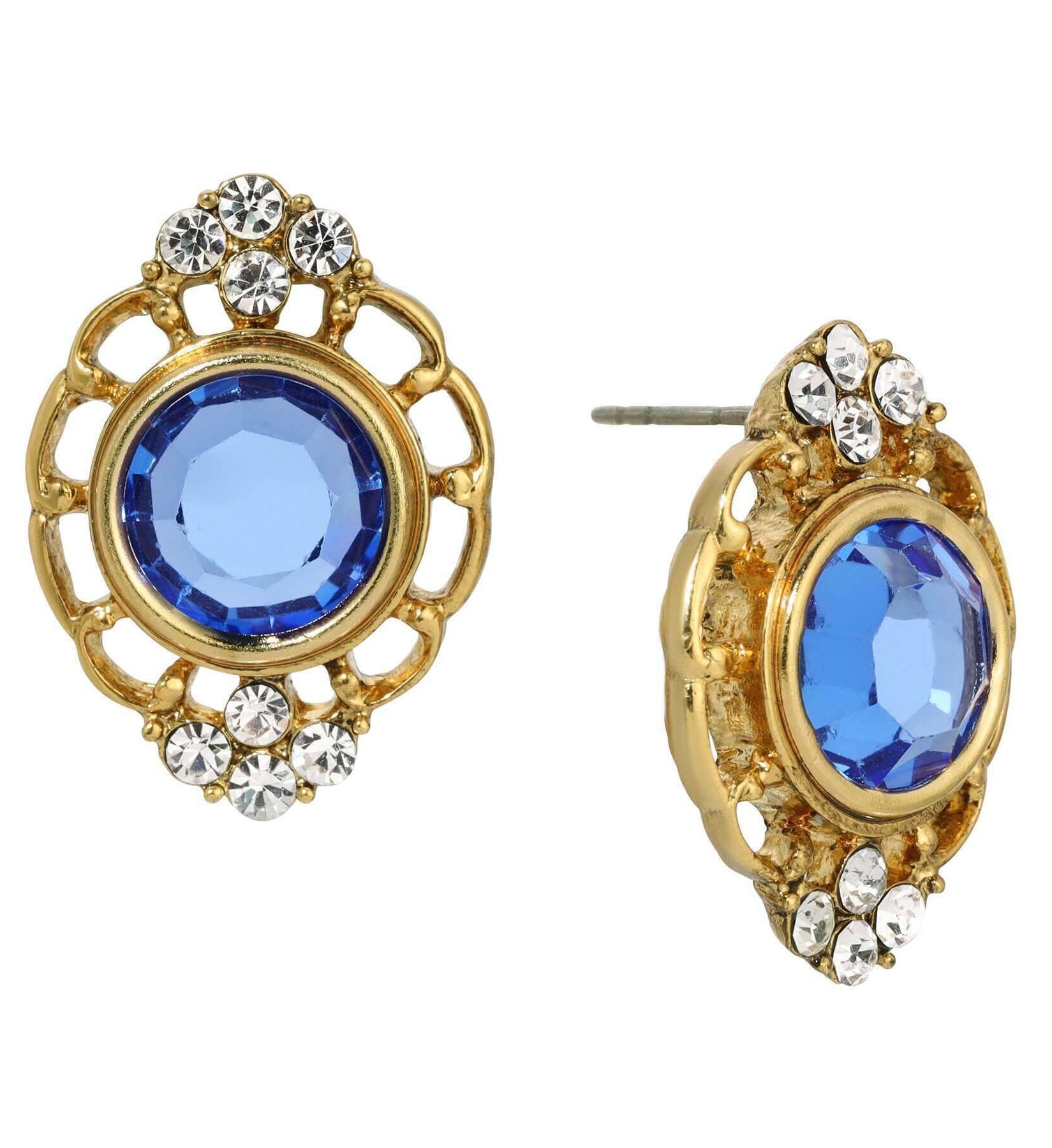 1928 Jewelry Sumptuous European Channel & Clear Crystal Post Drop Earrings