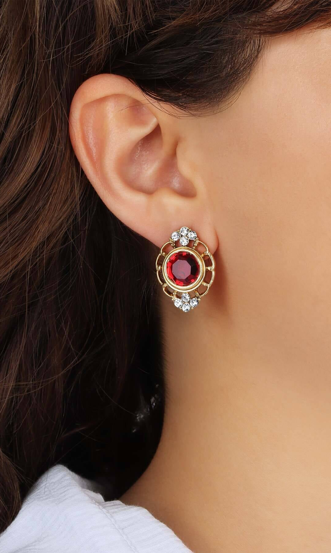 1928 Jewelry Sumptuous European Channel & Clear Crystal Post Drop Earrings