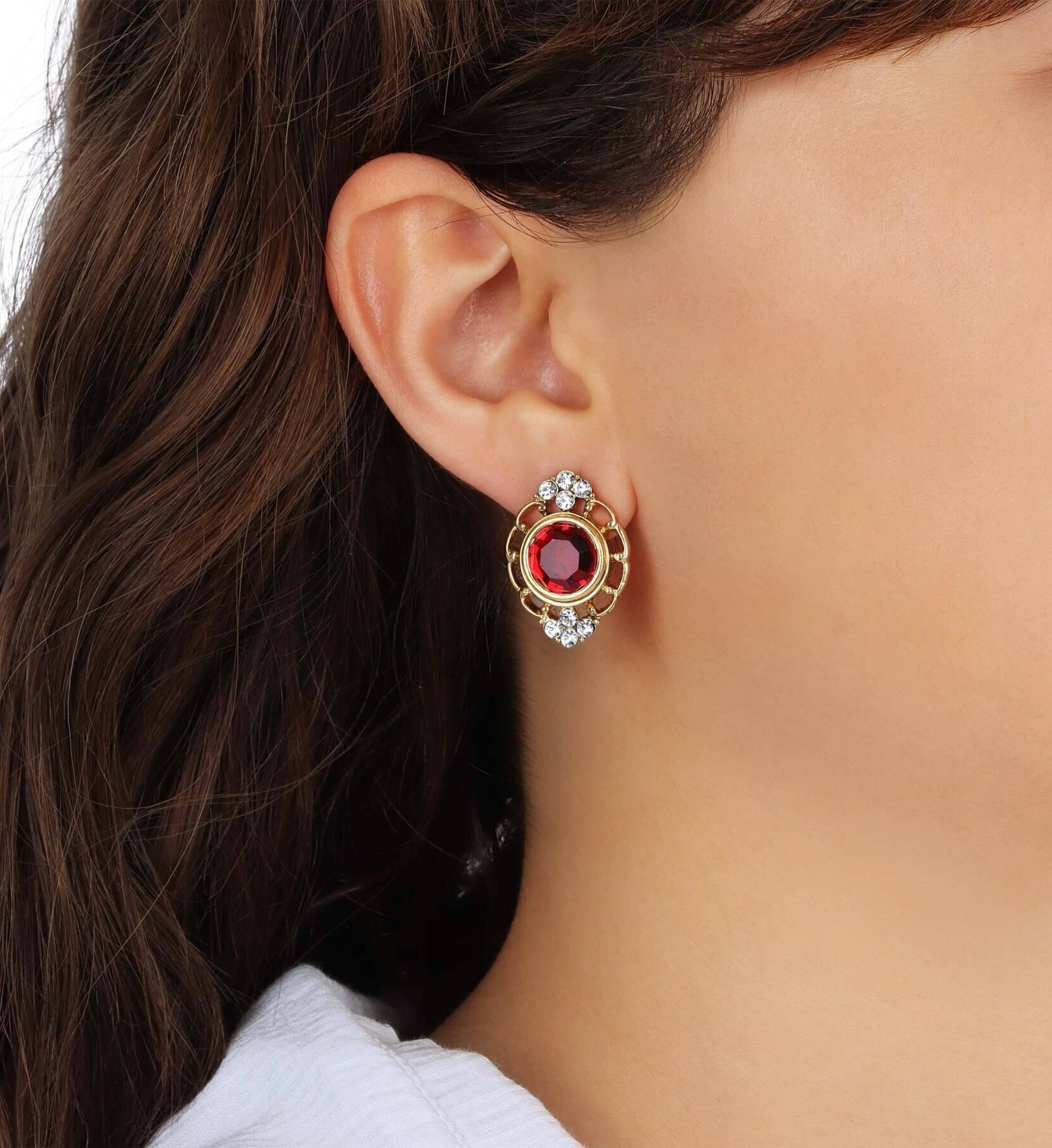 1928 Jewelry Sumptuous European Channel & Clear Crystal Post Drop Earrings