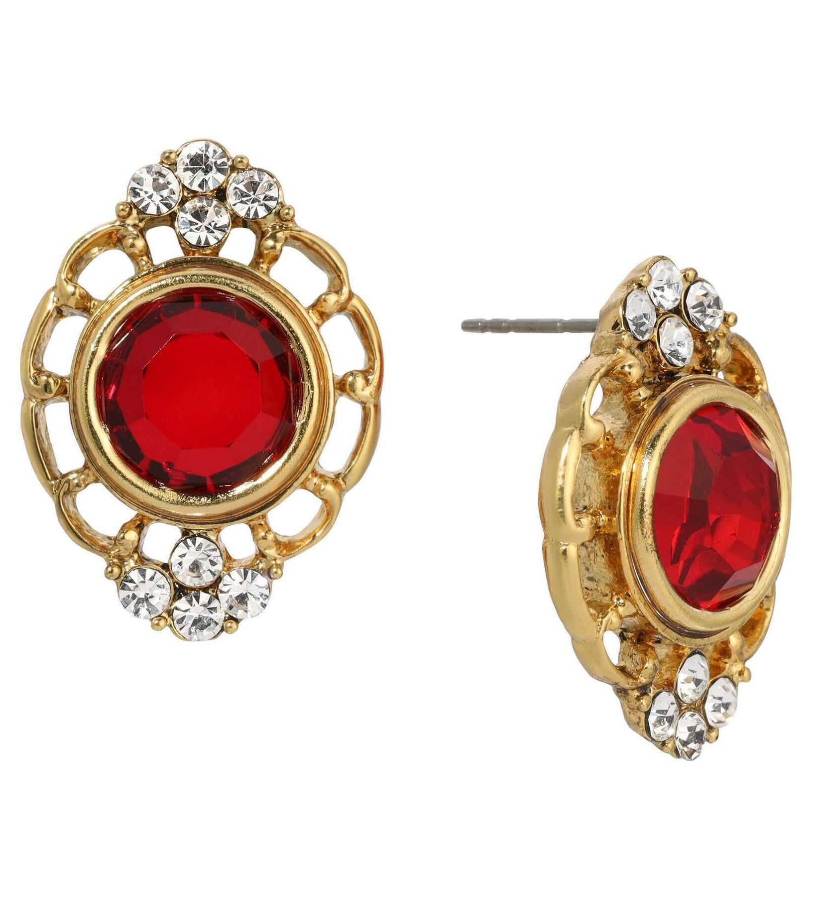 1928 Jewelry Sumptuous European Channel & Clear Crystal Post Drop Earrings