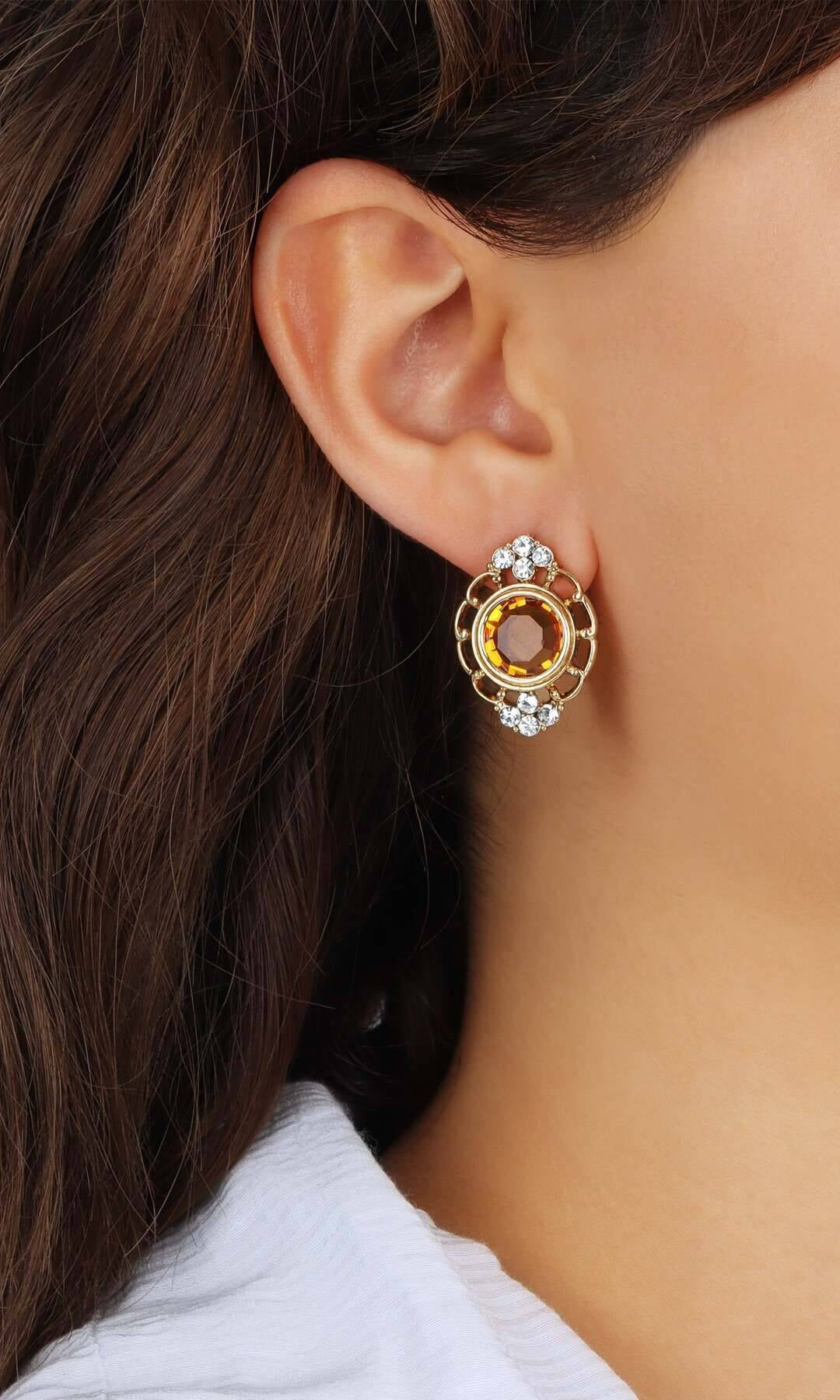 1928 Jewelry Sumptuous European Channel & Clear Crystal Post Drop Earrings