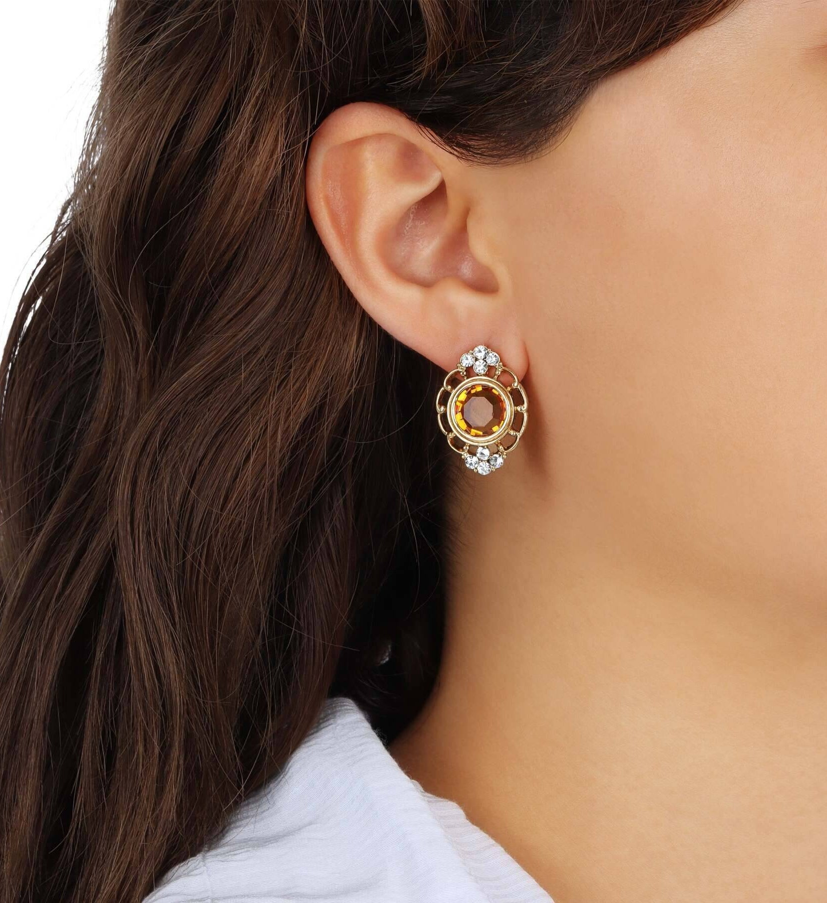 1928 Jewelry Sumptuous European Channel & Clear Crystal Post Drop Earrings