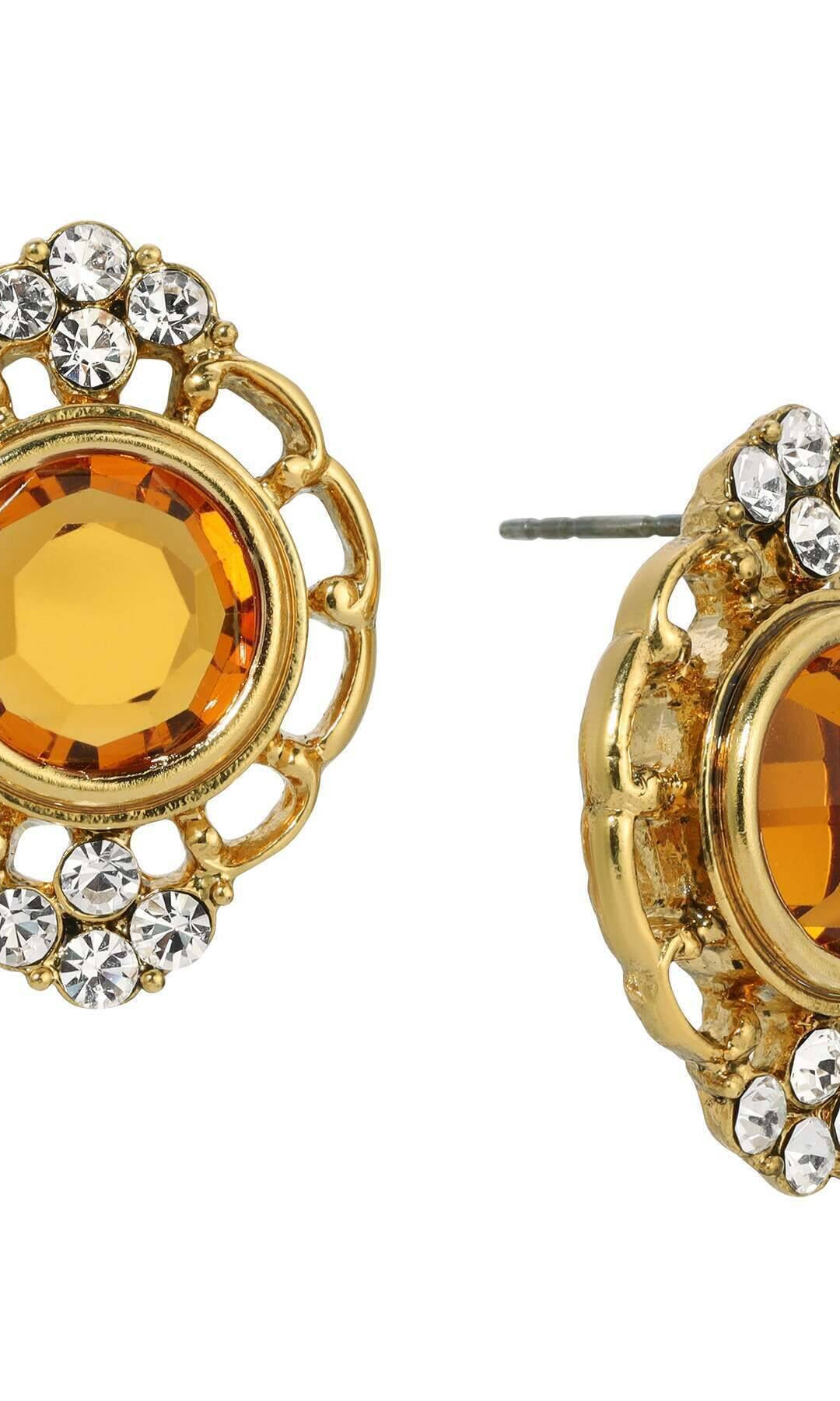 1928 Jewelry Sumptuous European Channel & Clear Crystal Post Drop Earrings