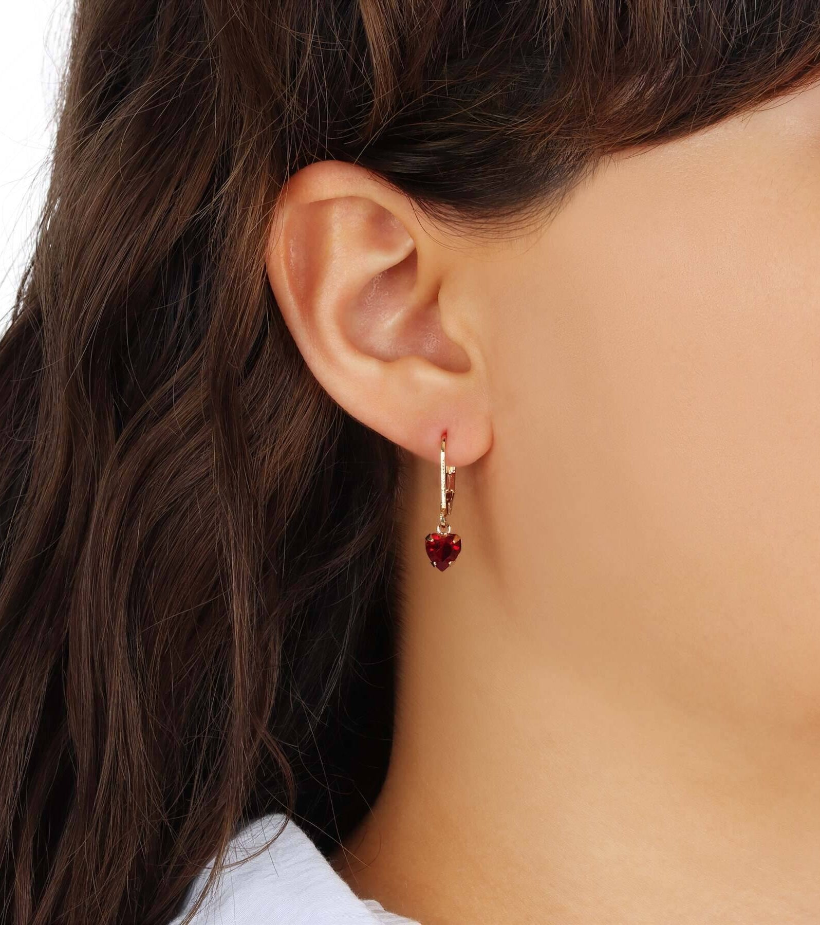 1928 Jewelry Radiant Love Austrian Crystal Heart Drop Earrings