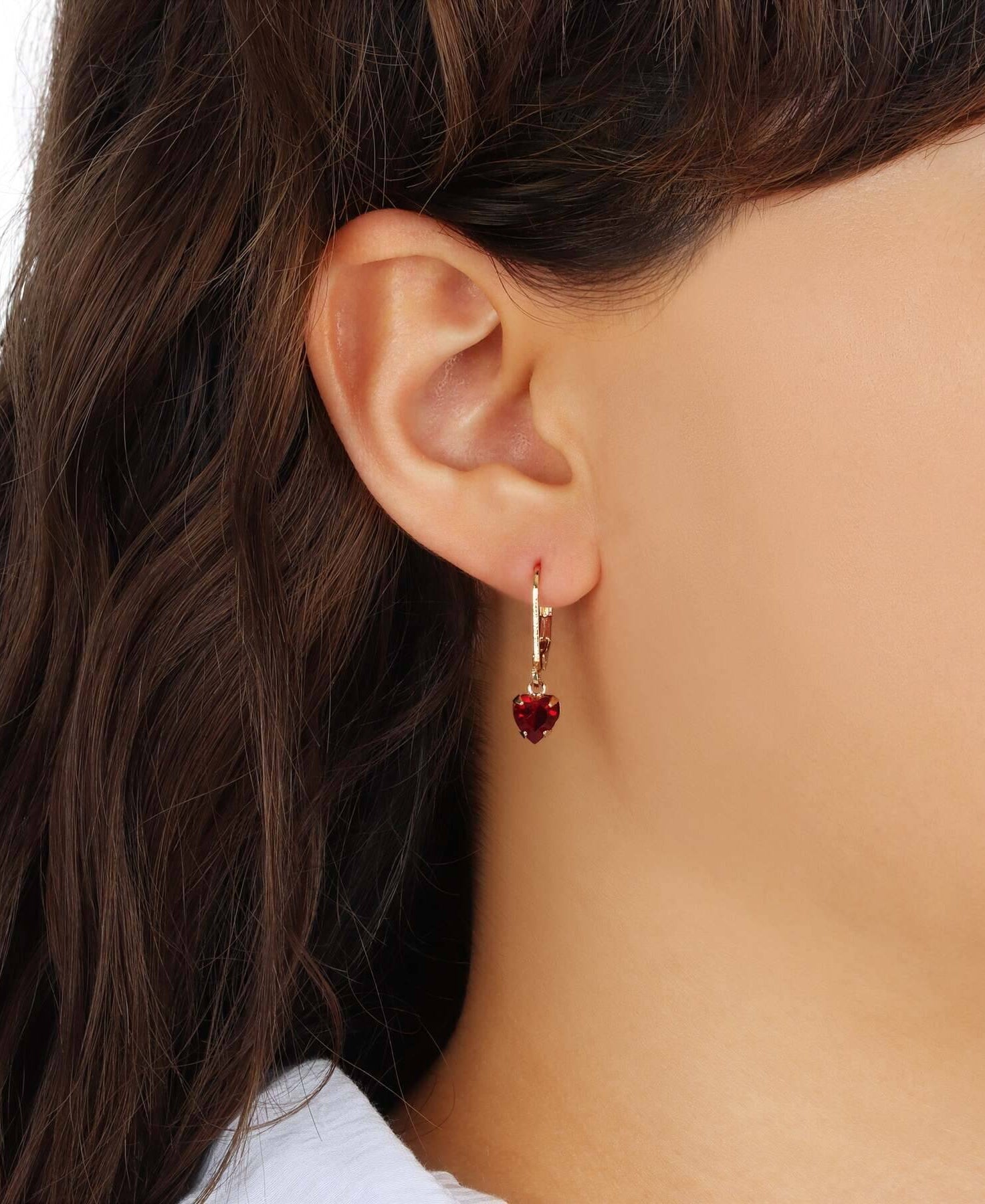 1928 Jewelry Radiant Love Austrian Crystal Heart Drop Earrings