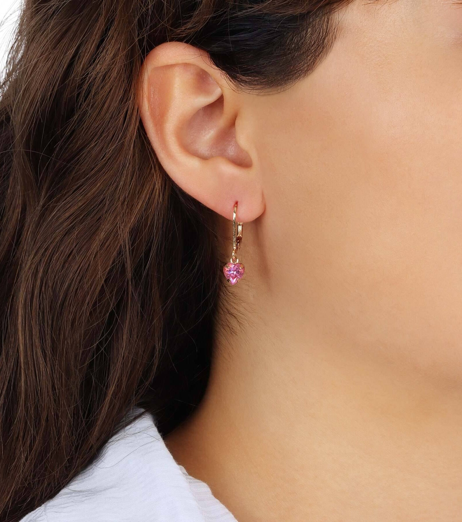 1928 Jewelry Radiant Love Austrian Crystal Heart Drop Earrings