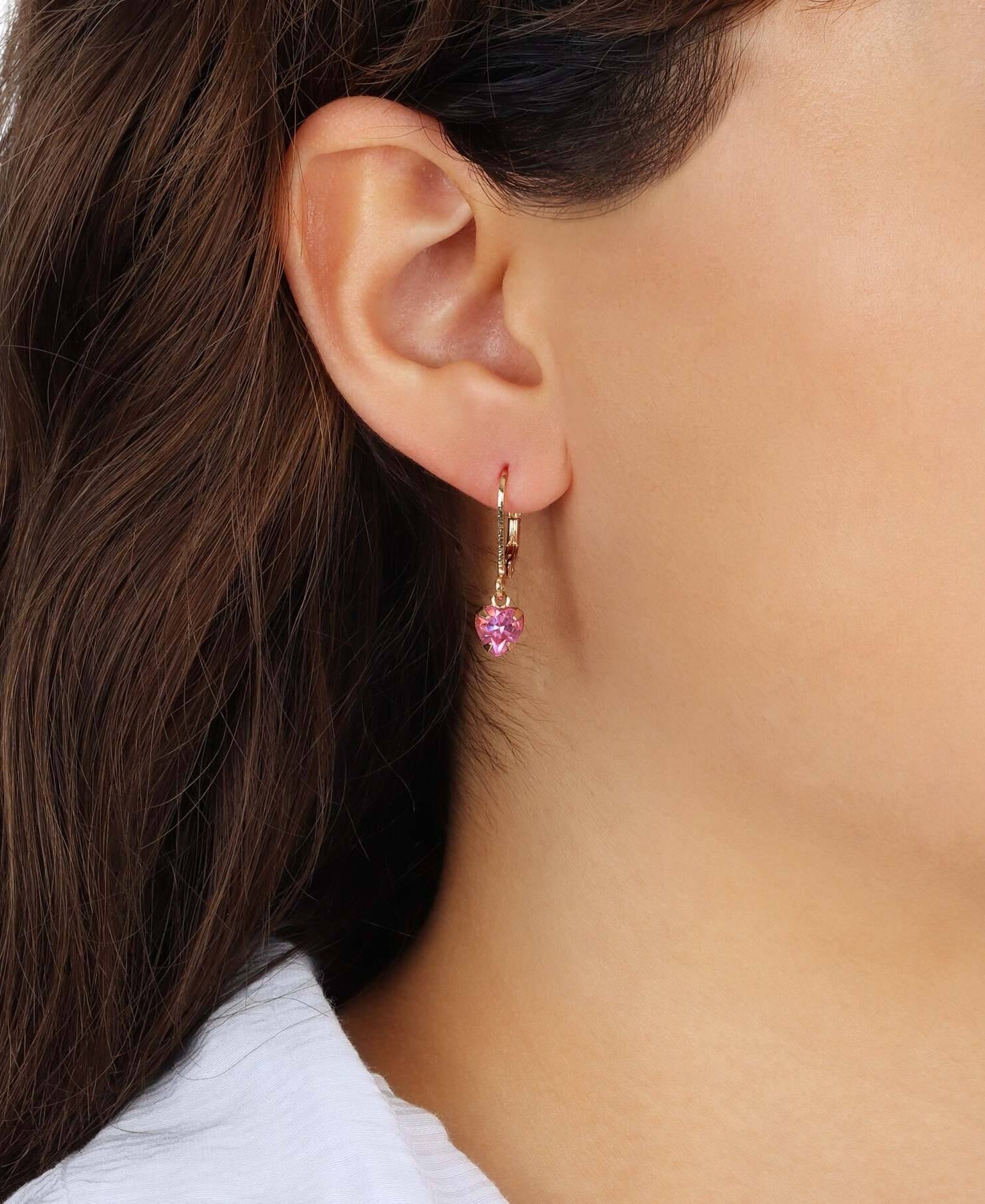 1928 Jewelry Radiant Love Austrian Crystal Heart Drop Earrings