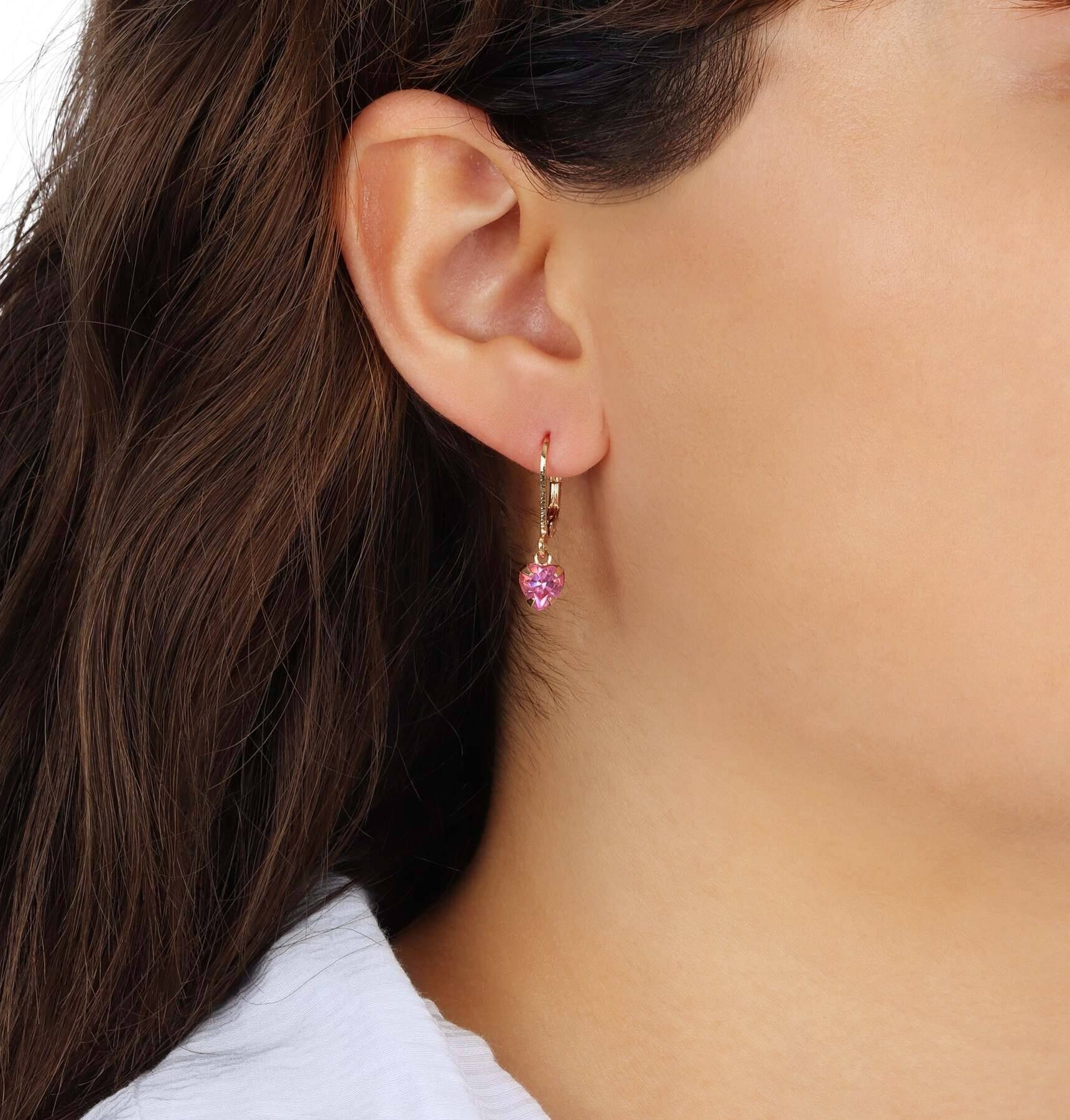 1928 Jewelry Radiant Love Austrian Crystal Heart Drop Earrings