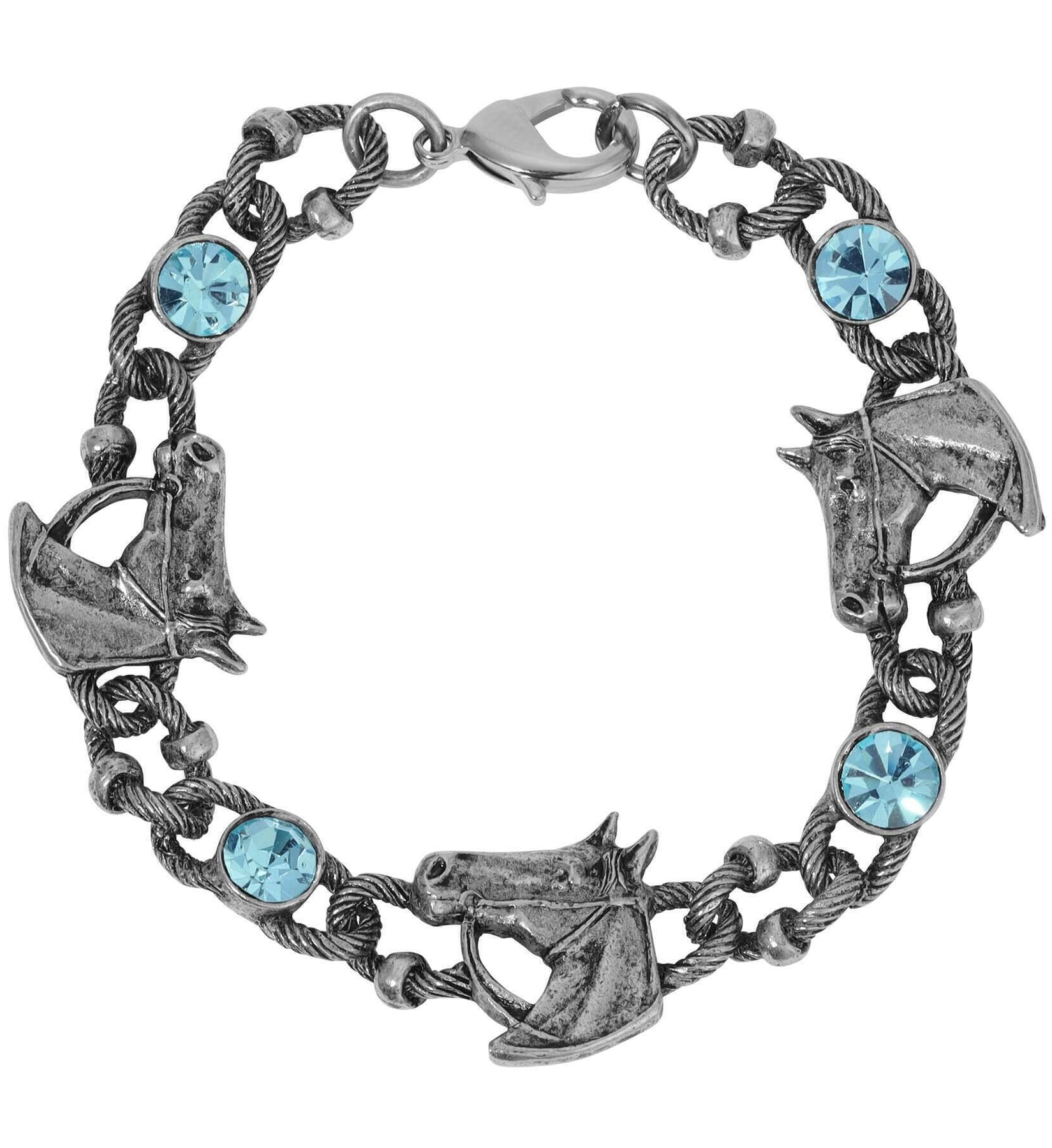 1928 Jewelry Equestrian Tide Rope Crystal Link Bracelet