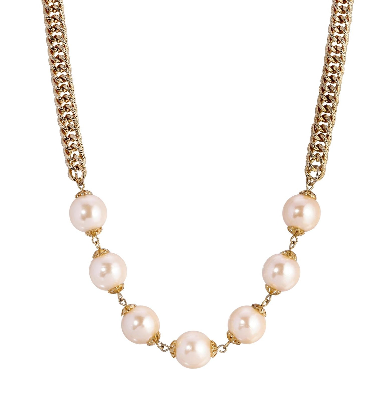 1928 Jewelry Champagne Faux Pearl Necklace 18"