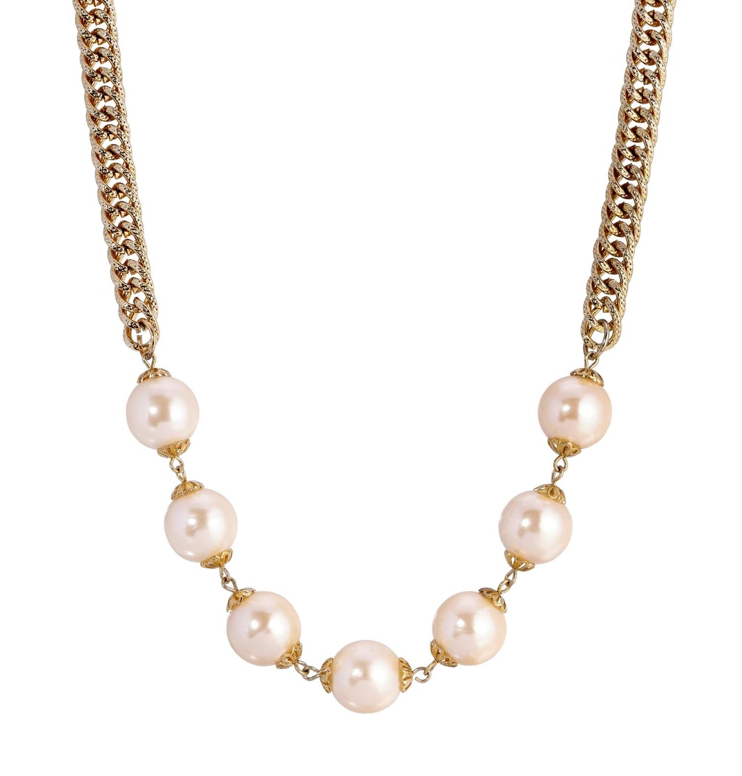 1928 Jewelry Champagne Faux Pearl Necklace 18"