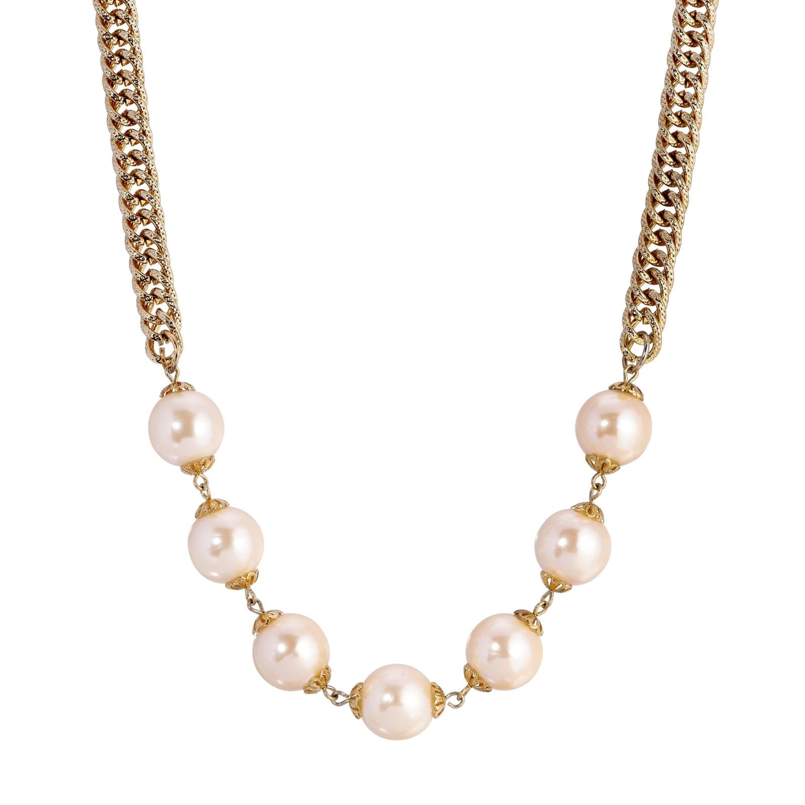 1928 Jewelry Champagne Faux Pearl Necklace 18"