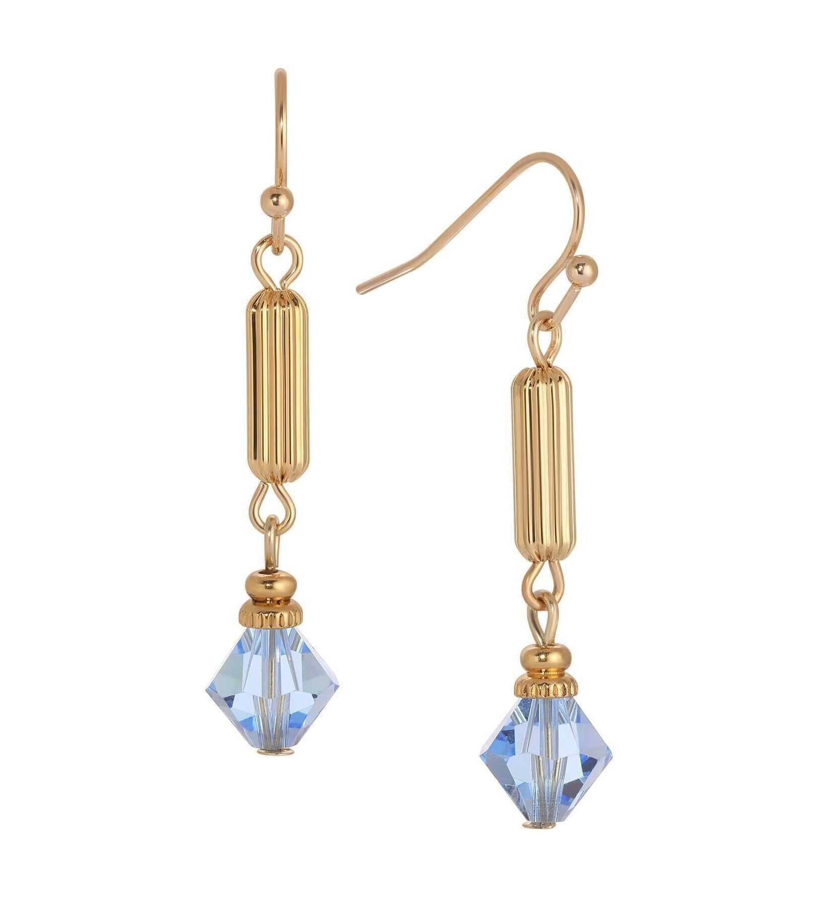 1928 Jewelry Gold Bead Crystal Lantern Dangling Earrings
