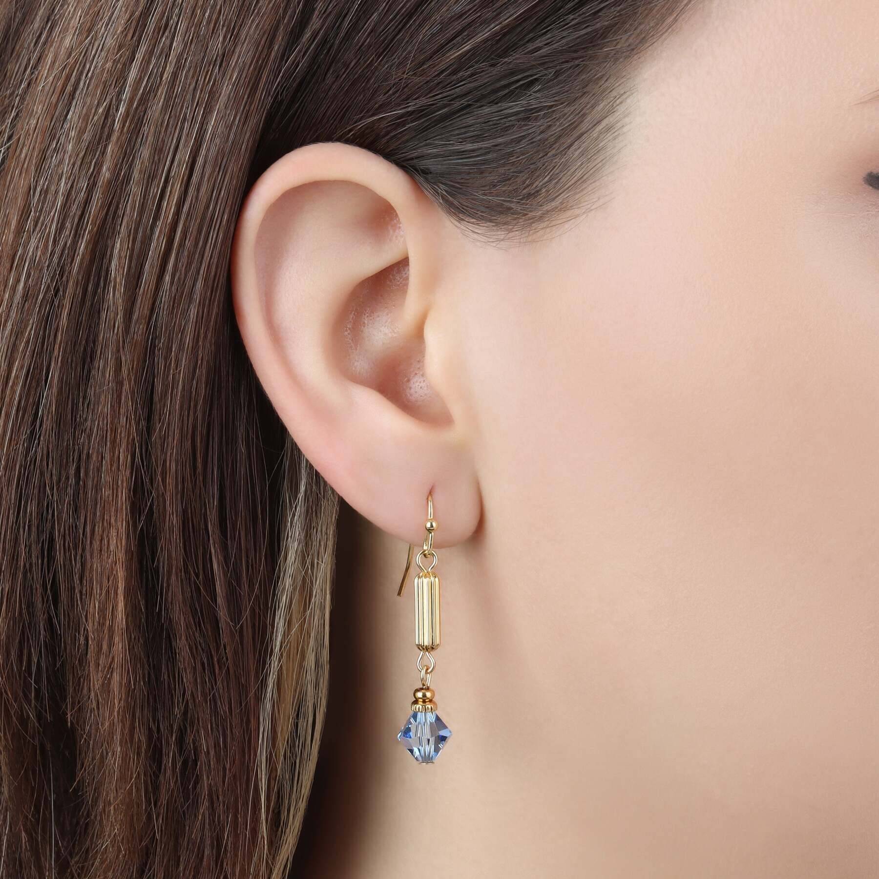 1928 Jewelry Gold Bead Crystal Lantern Dangling Earrings