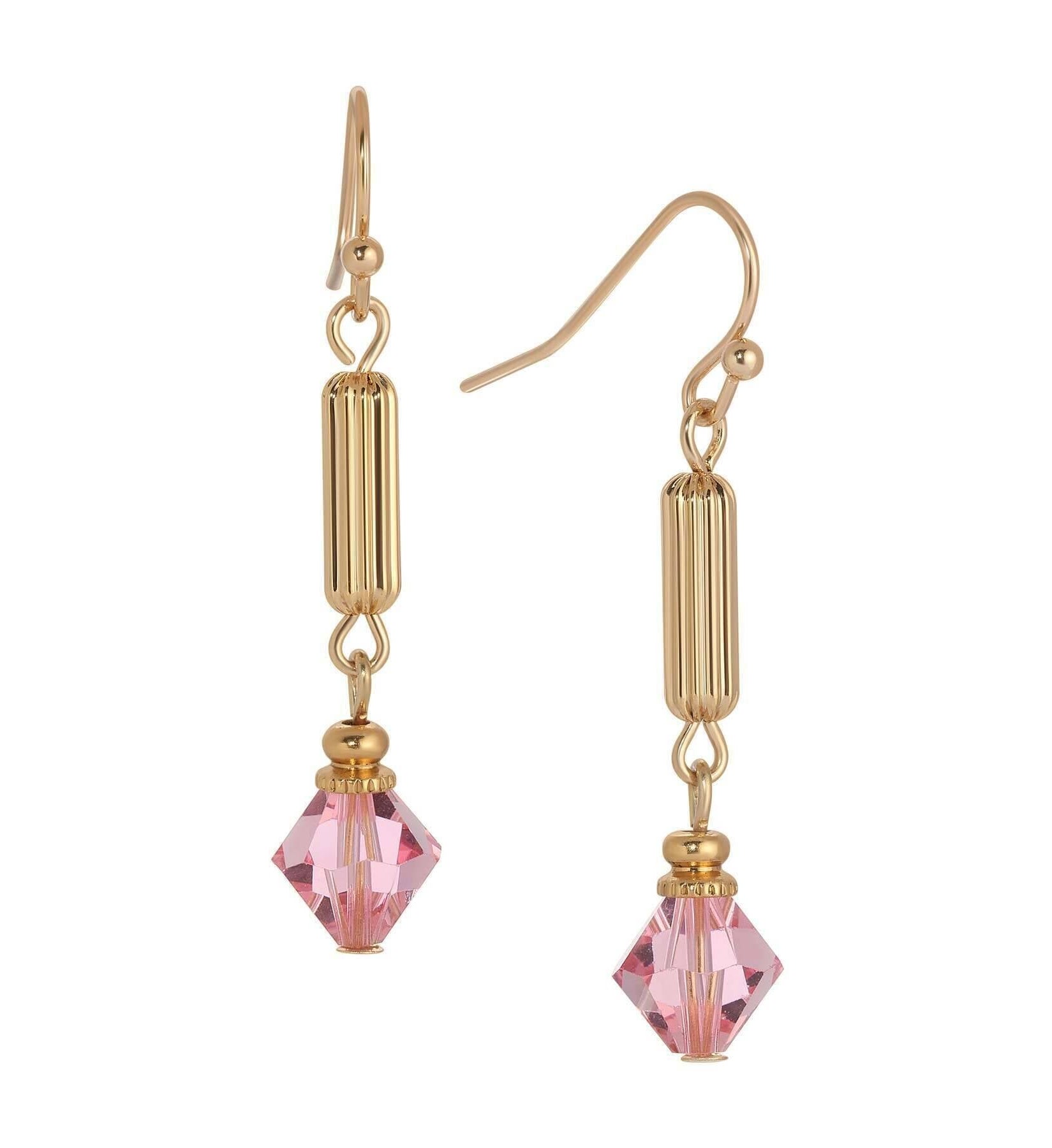 1928 Jewelry Gold Bead Crystal Lantern Dangling Earrings