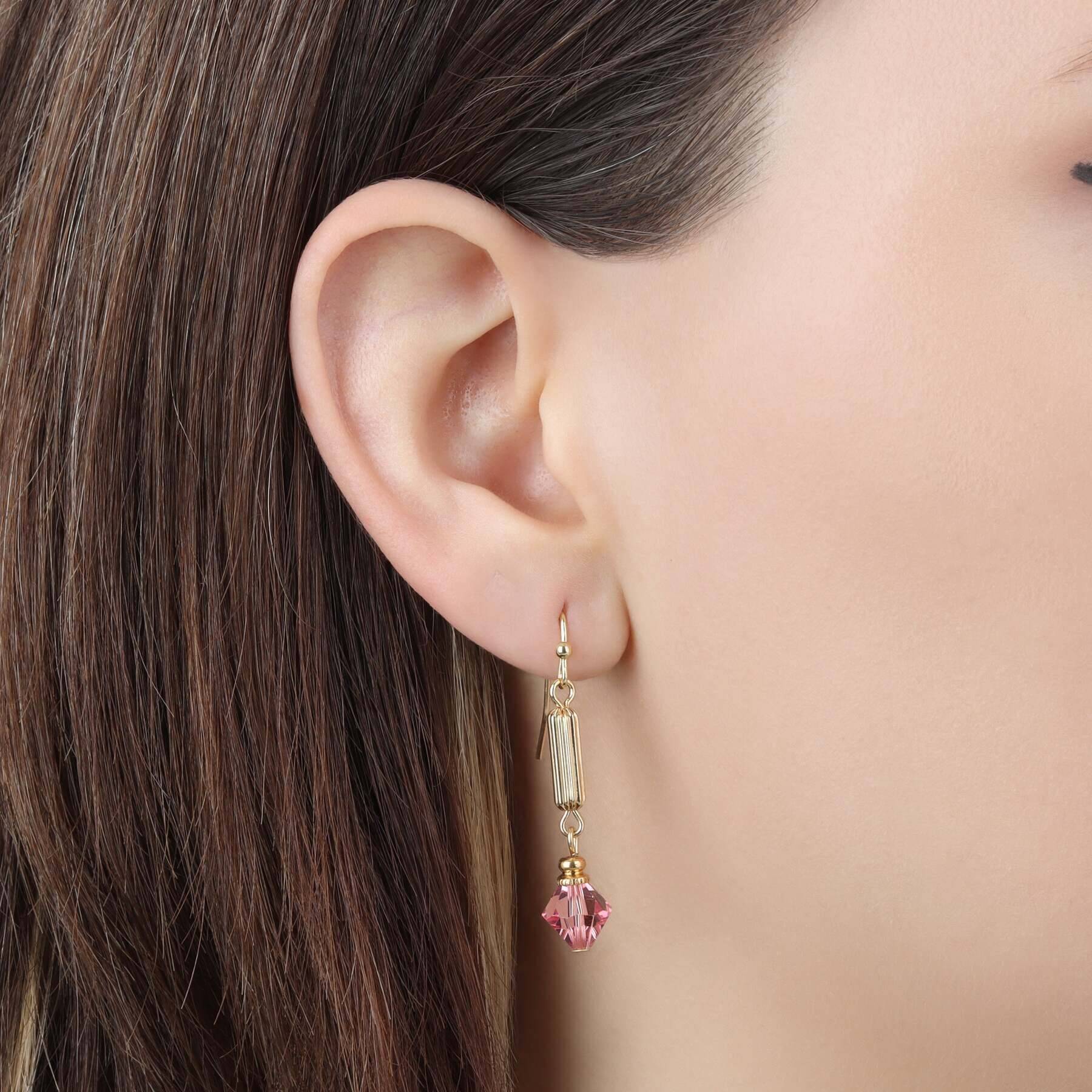 1928 Jewelry Gold Bead Crystal Lantern Dangling Earrings