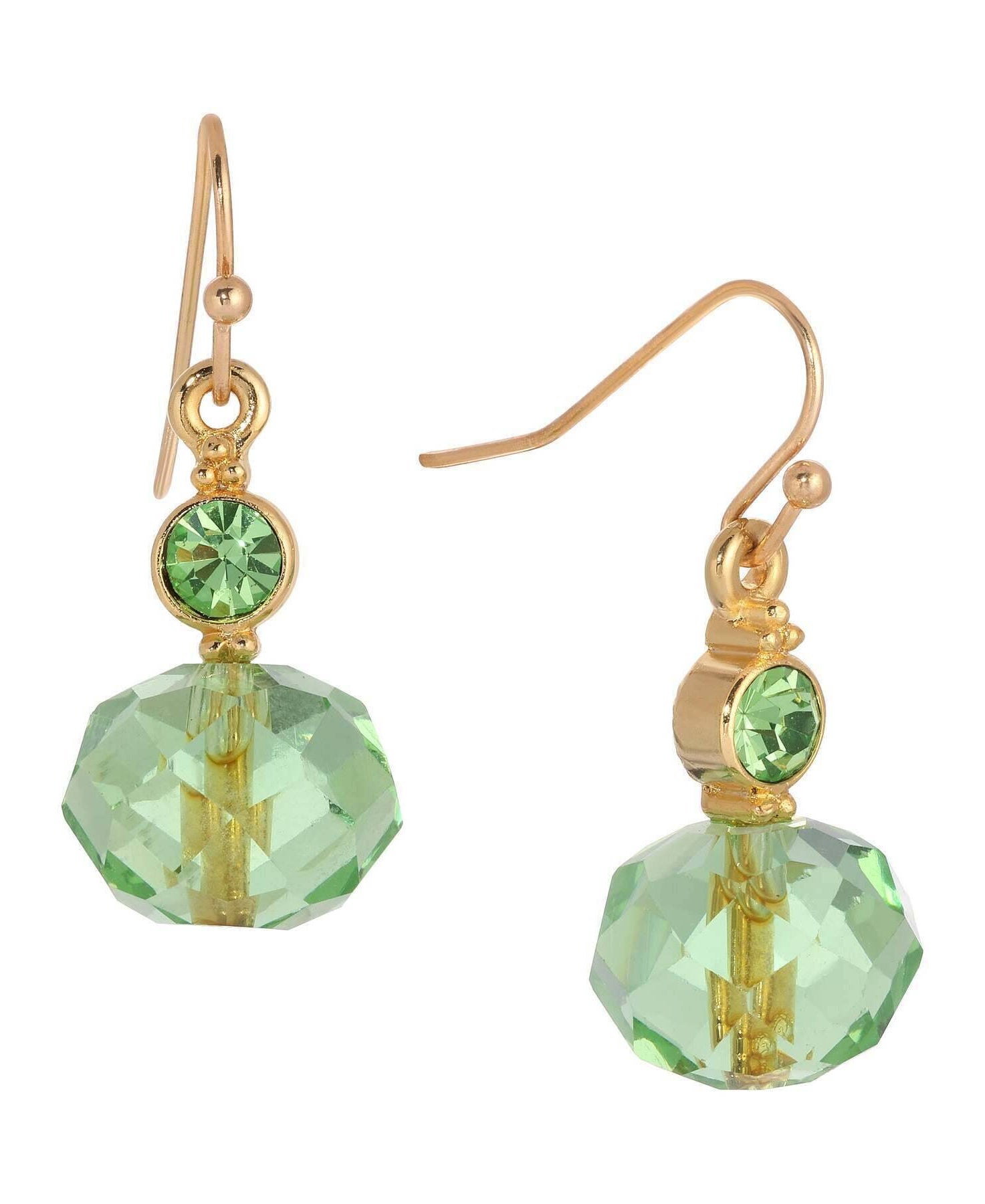 1928 Jewelry Peridot Green Crystal Drop Earrings