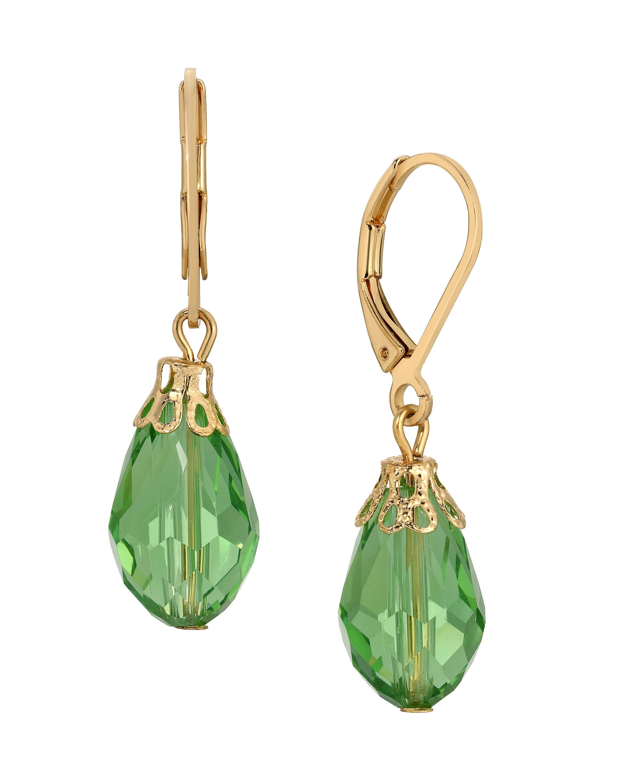 1928 Jewelry Teardrop Crystal Bead Allure Drop Earrings