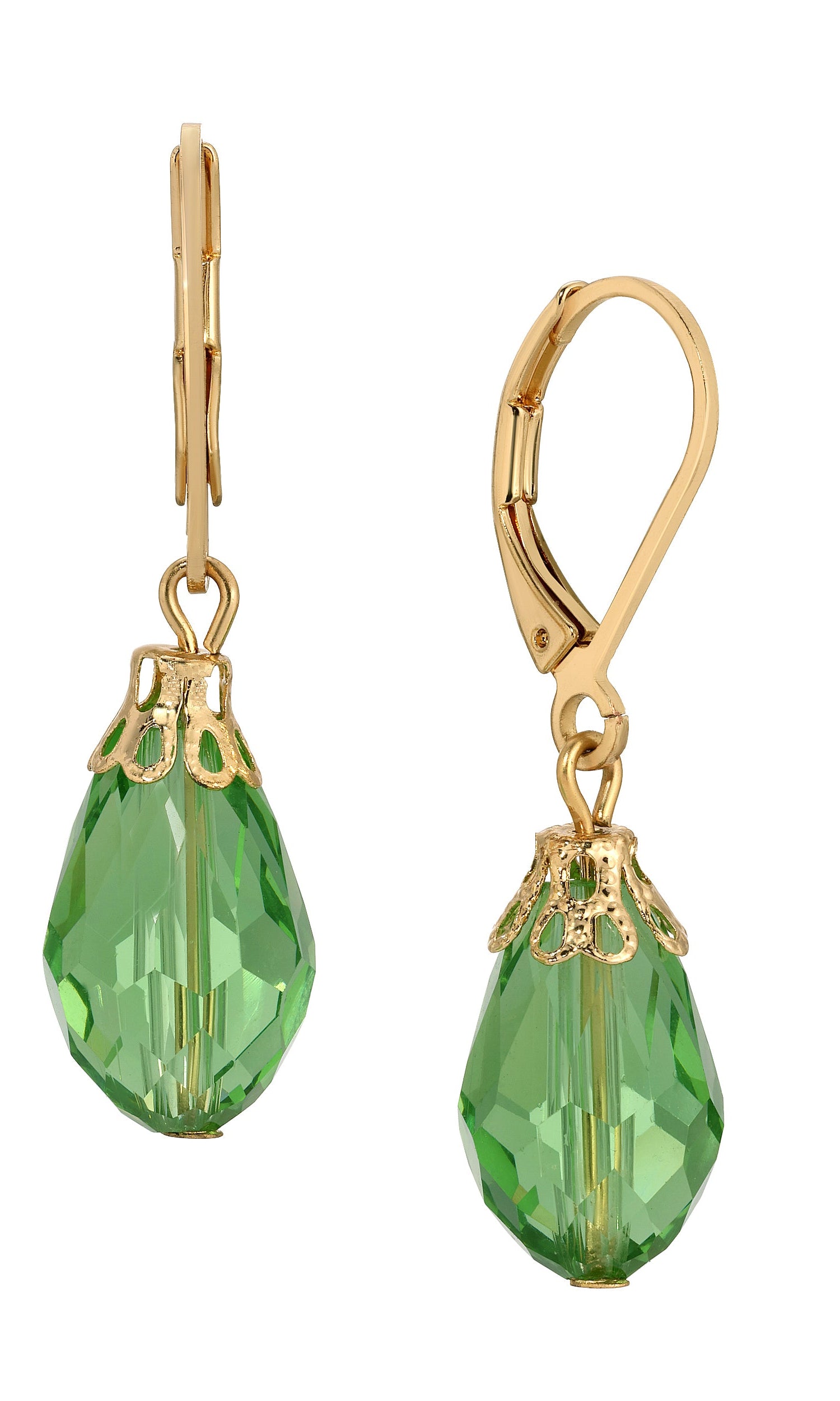 1928 Jewelry Teardrop Crystal Bead Allure Drop Earrings