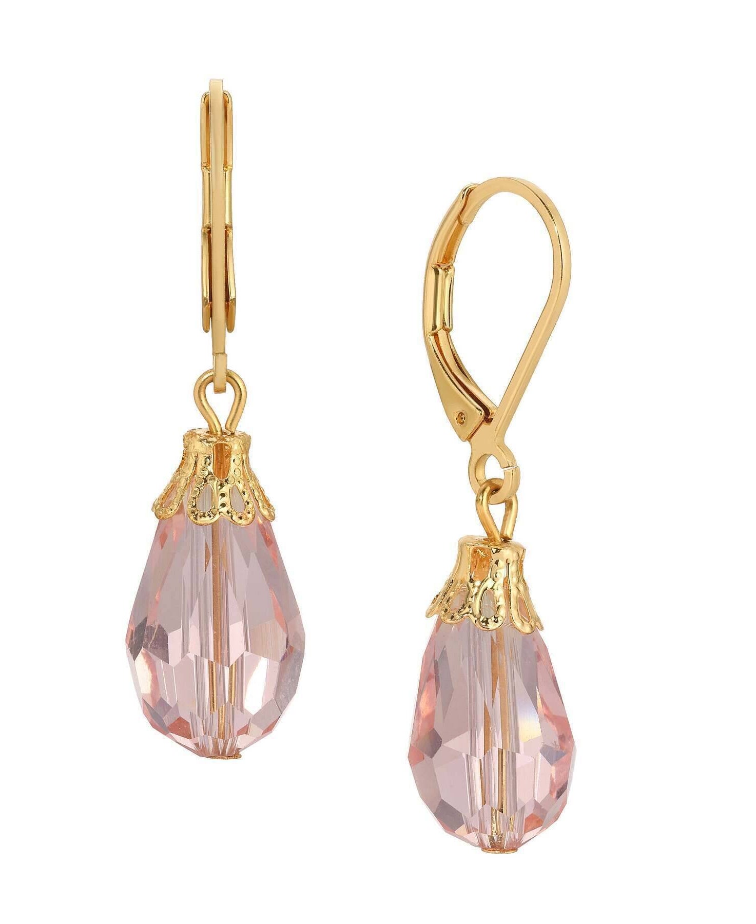 1928 Jewelry Teardrop Crystal Bead Allure Drop Earrings