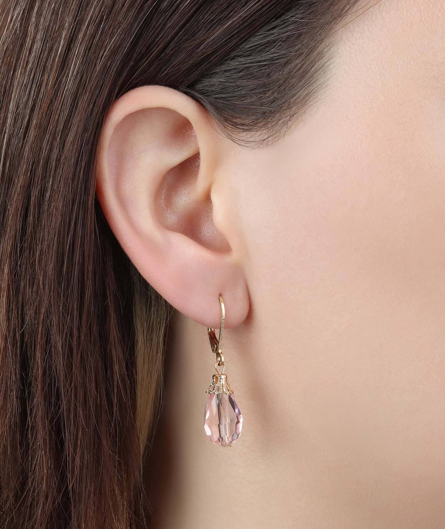 1928 Jewelry Teardrop Crystal Bead Allure Drop Earrings