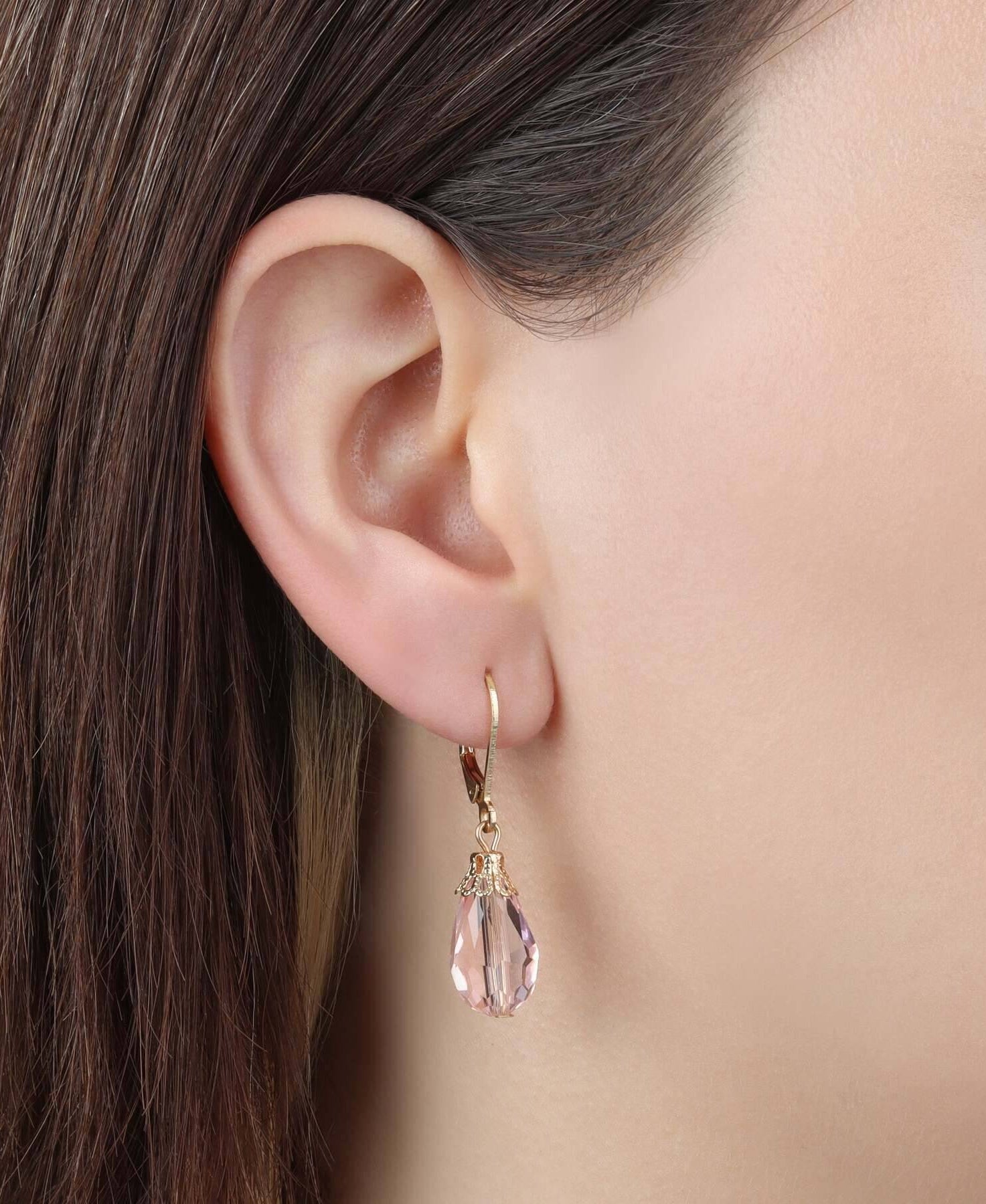 1928 Jewelry Teardrop Crystal Bead Allure Drop Earrings