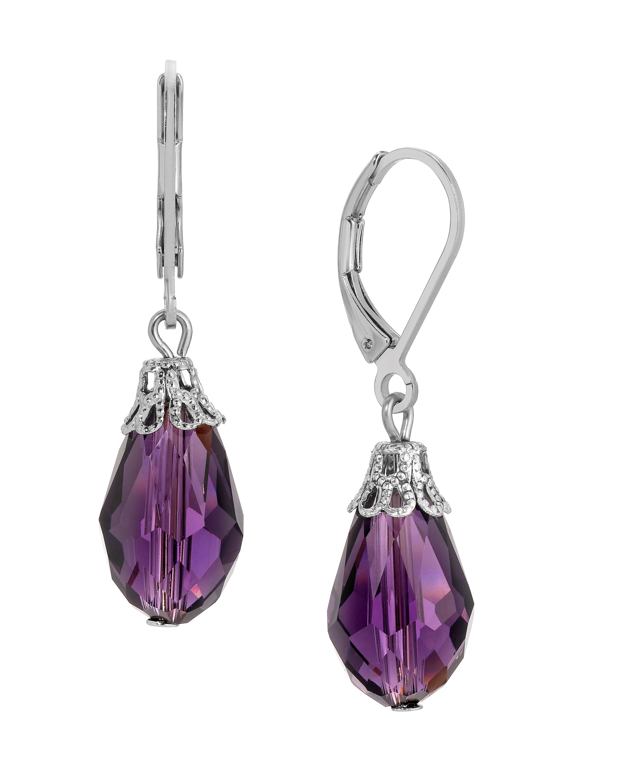 1928 Jewelry Teardrop Crystal Bead Allure Drop Earrings