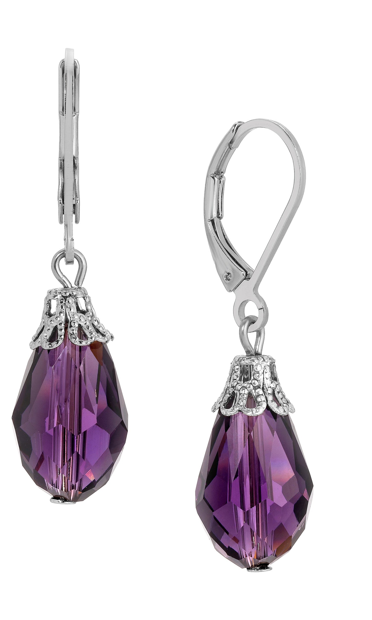 1928 Jewelry Teardrop Crystal Bead Allure Drop Earrings